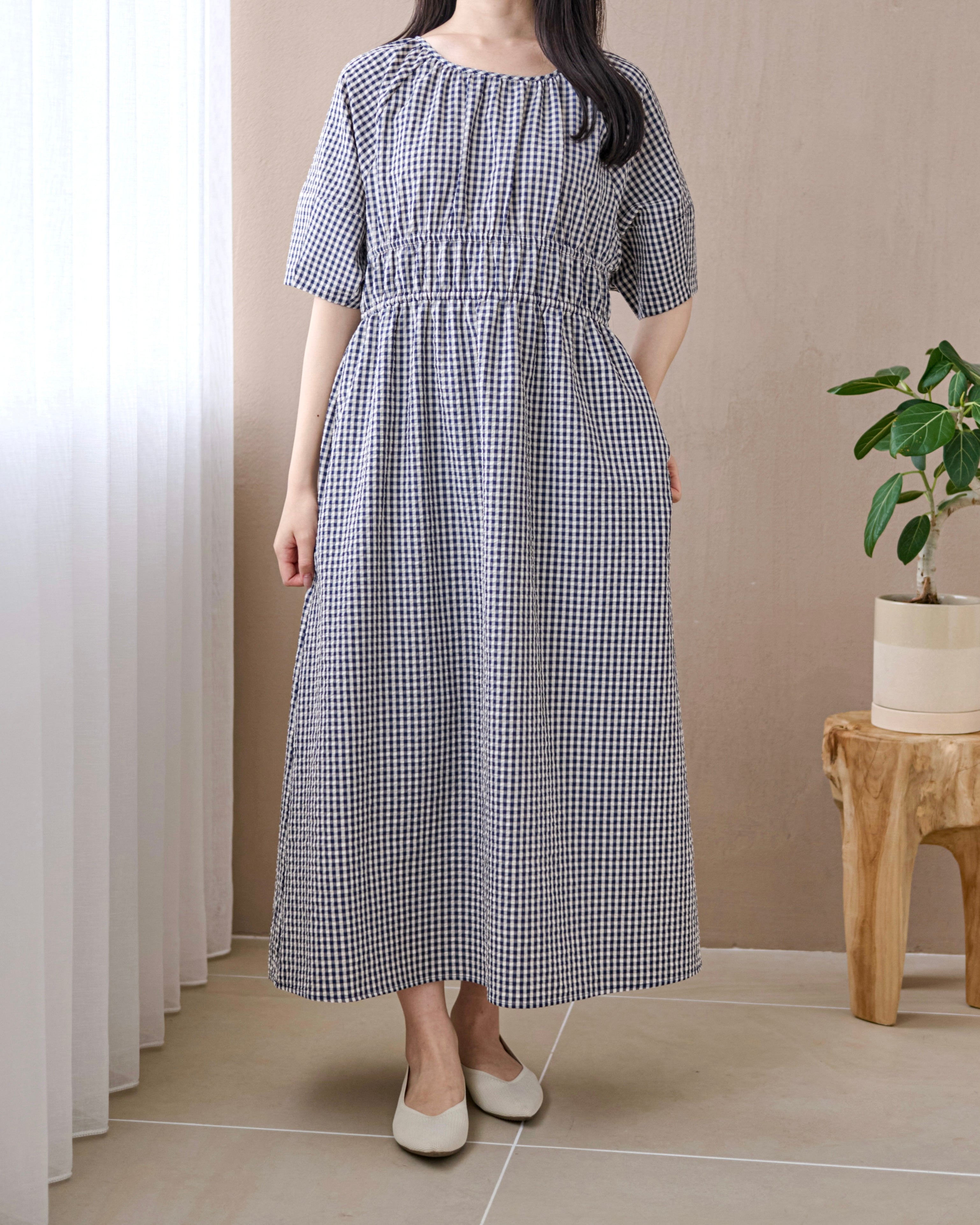 soft gingham airy dress〈6月下旬〜7月上旬発送予定〉