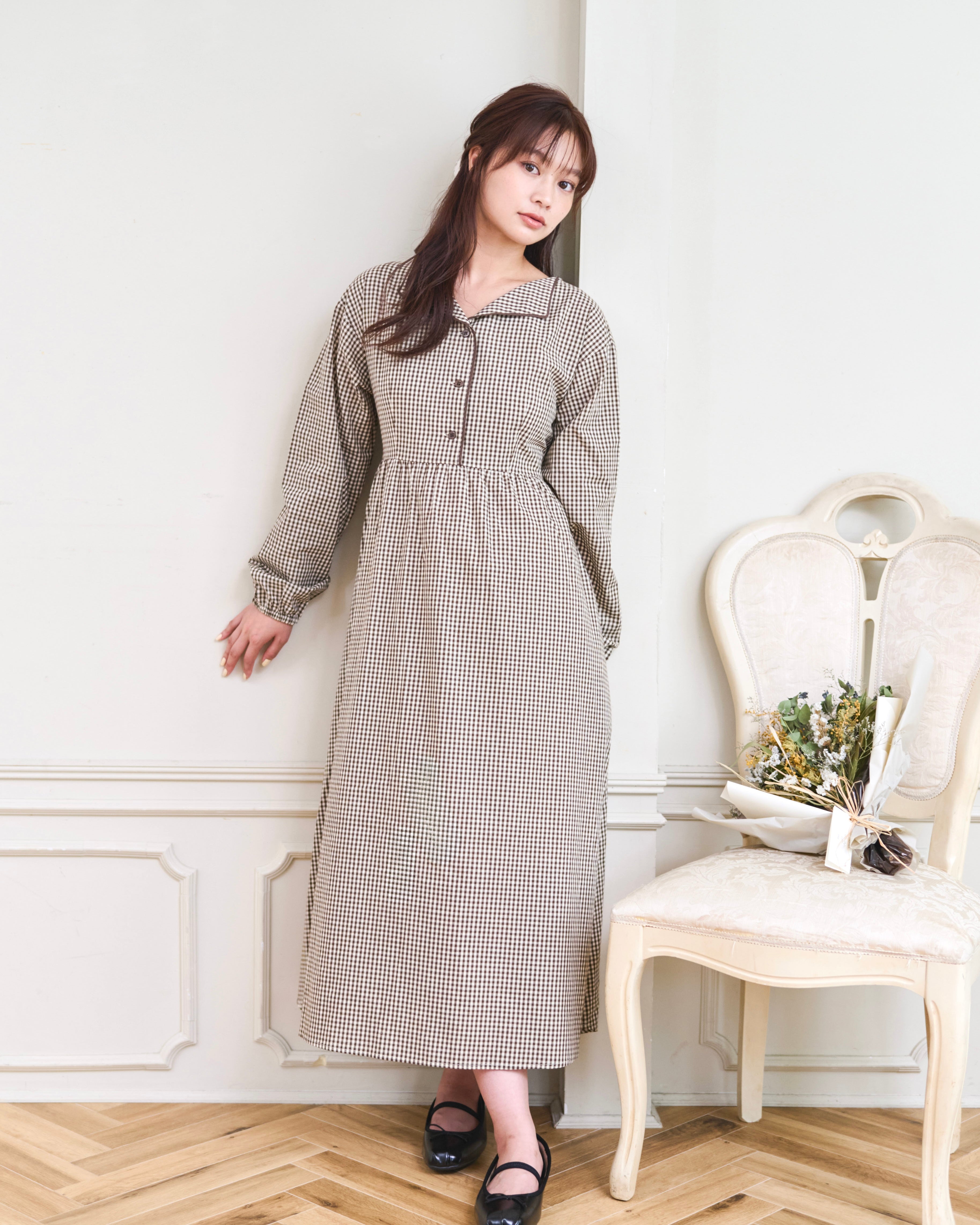 ワンピース muu AZUL BY MOUSSY | ステッチデザインコクーンカットワンピース