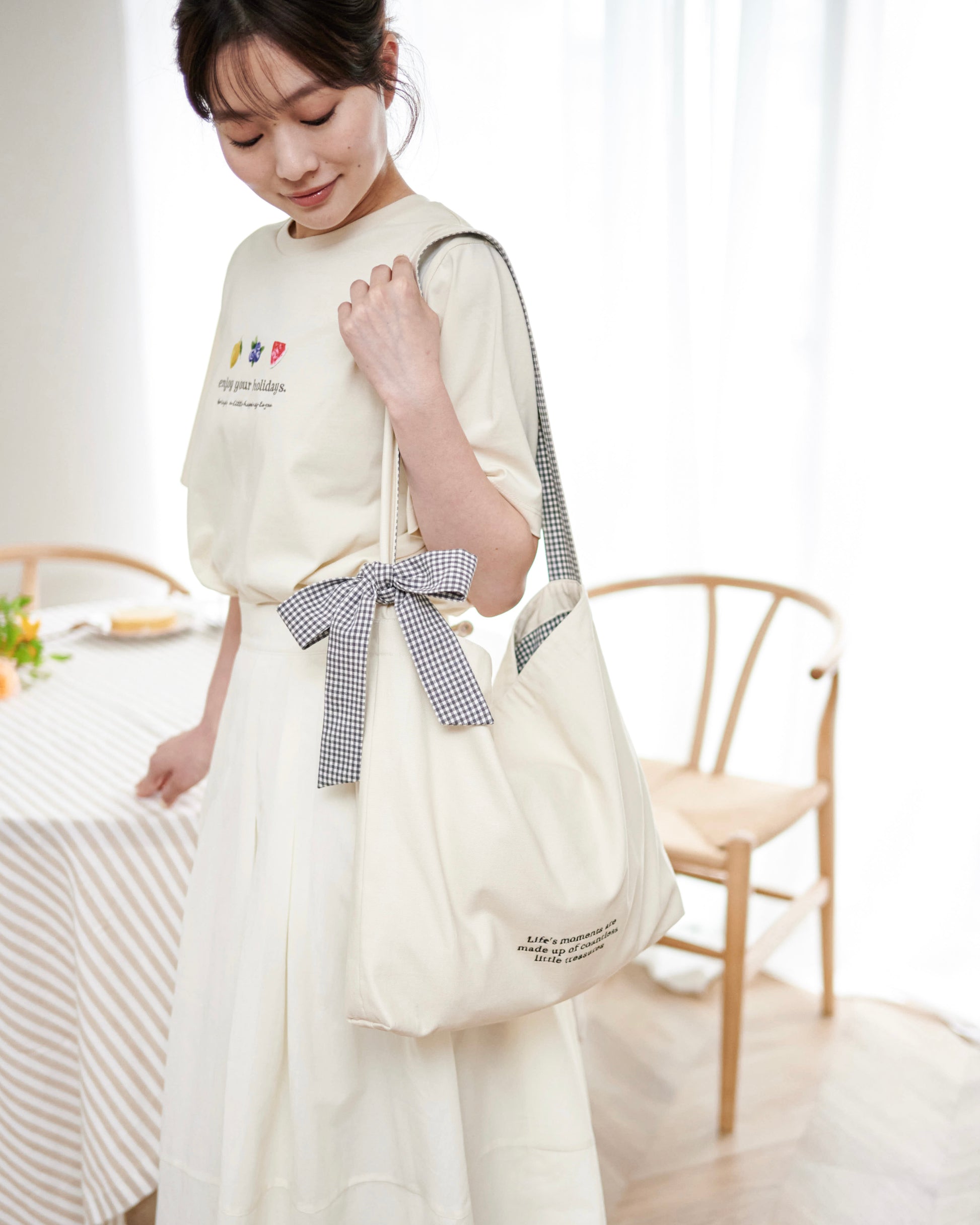 one-handle ribbon tote bag〈8月下旬〜9月上旬お届け〉