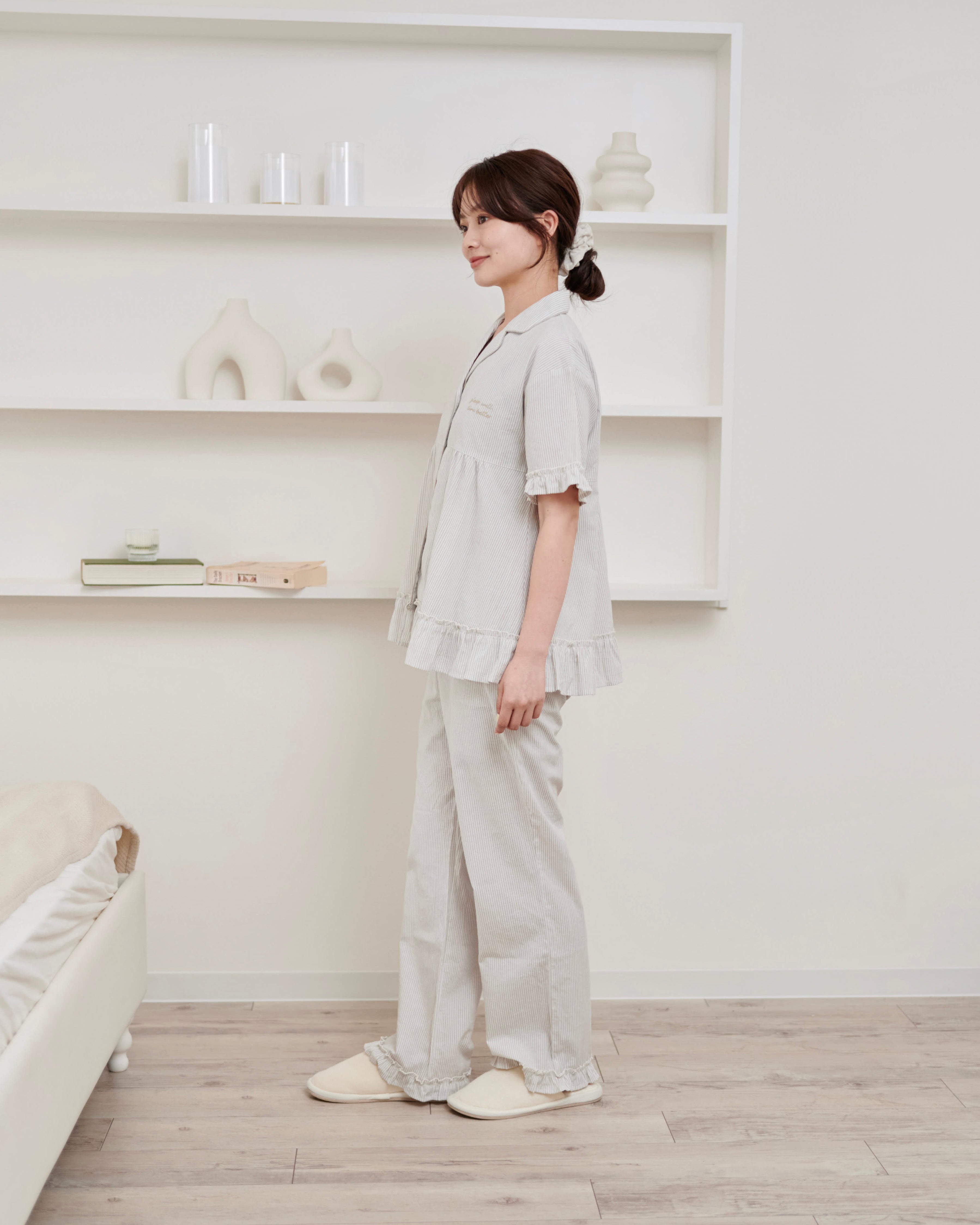 striped cotton pajamas〈8月下旬〜9月上旬お届け〉
