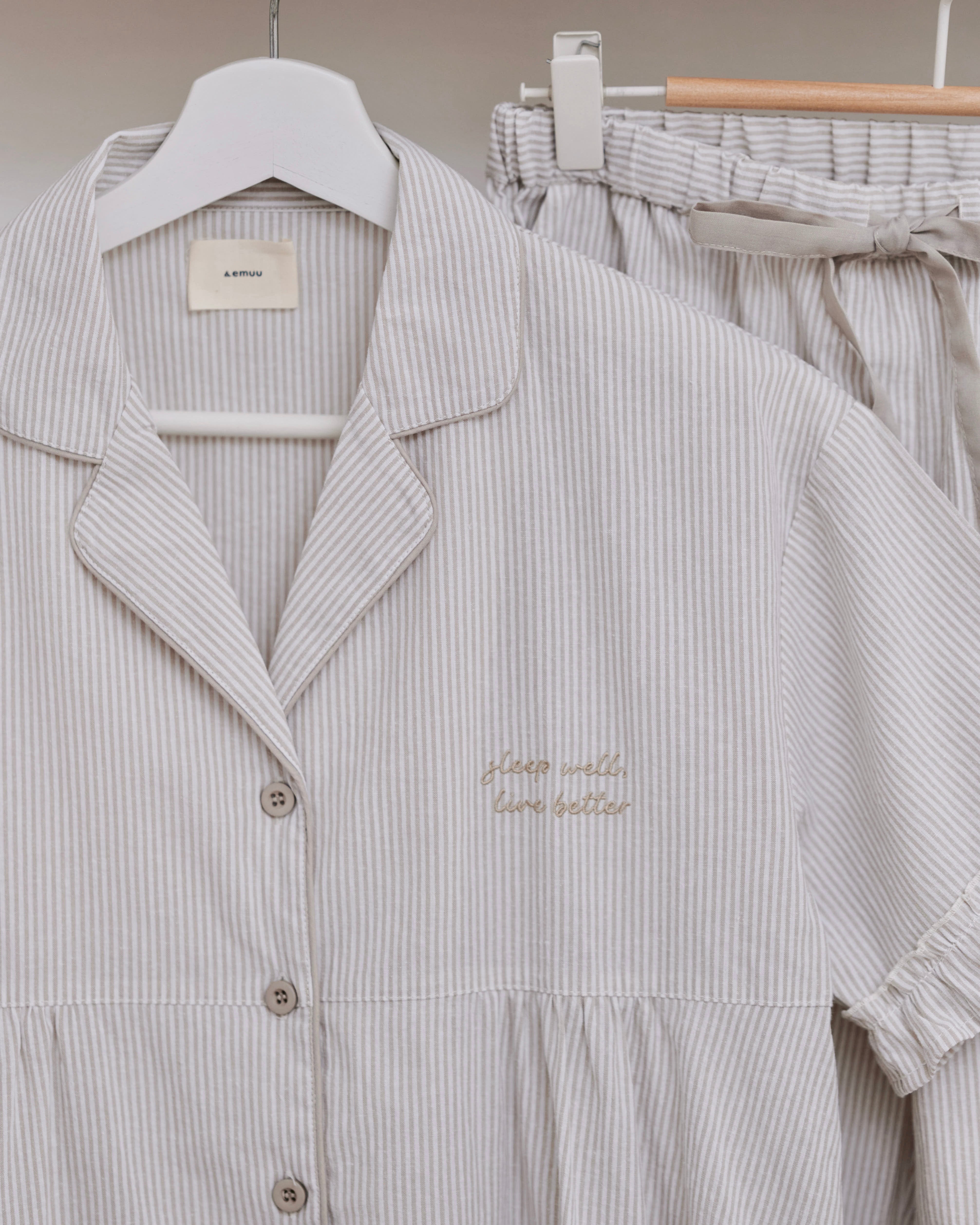 striped cotton pajamas &emuu(アンドエミュー)official通販サイト