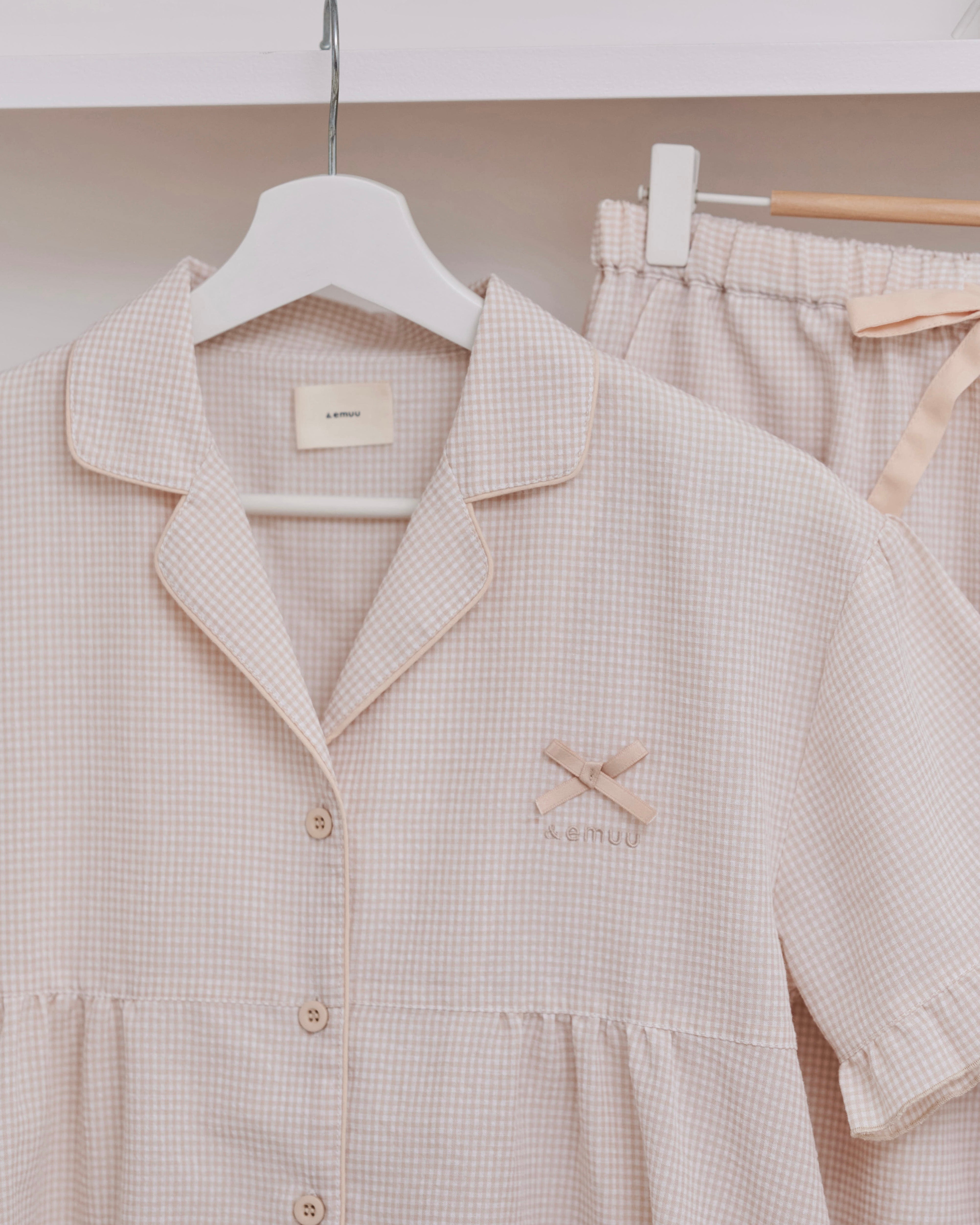gumi*様ご確認用 logo ribbon check pajamas | &emuu(アンドエミュー)official