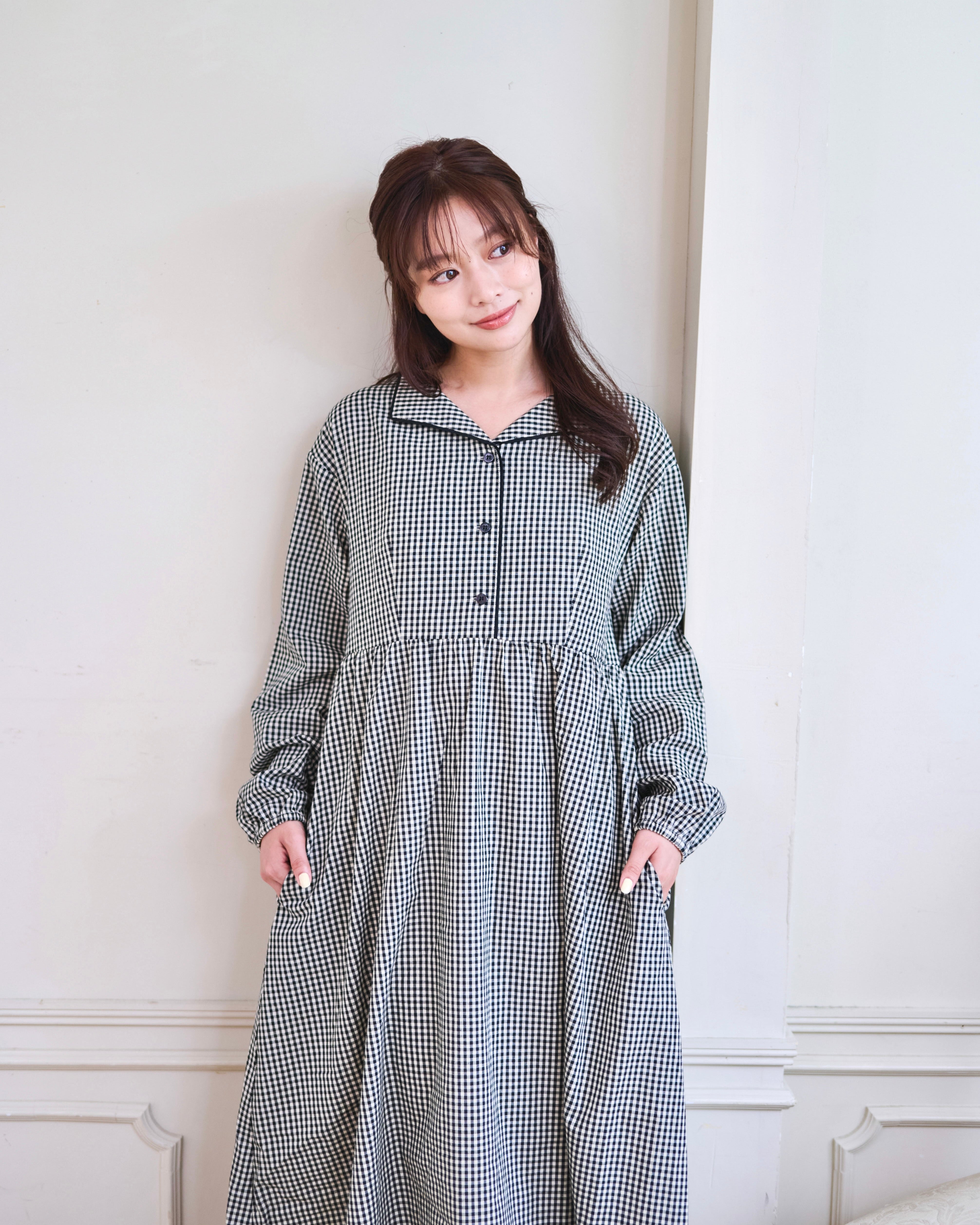 checkered shirt one piece | &emuu(アンドエミュー)official通販サイト