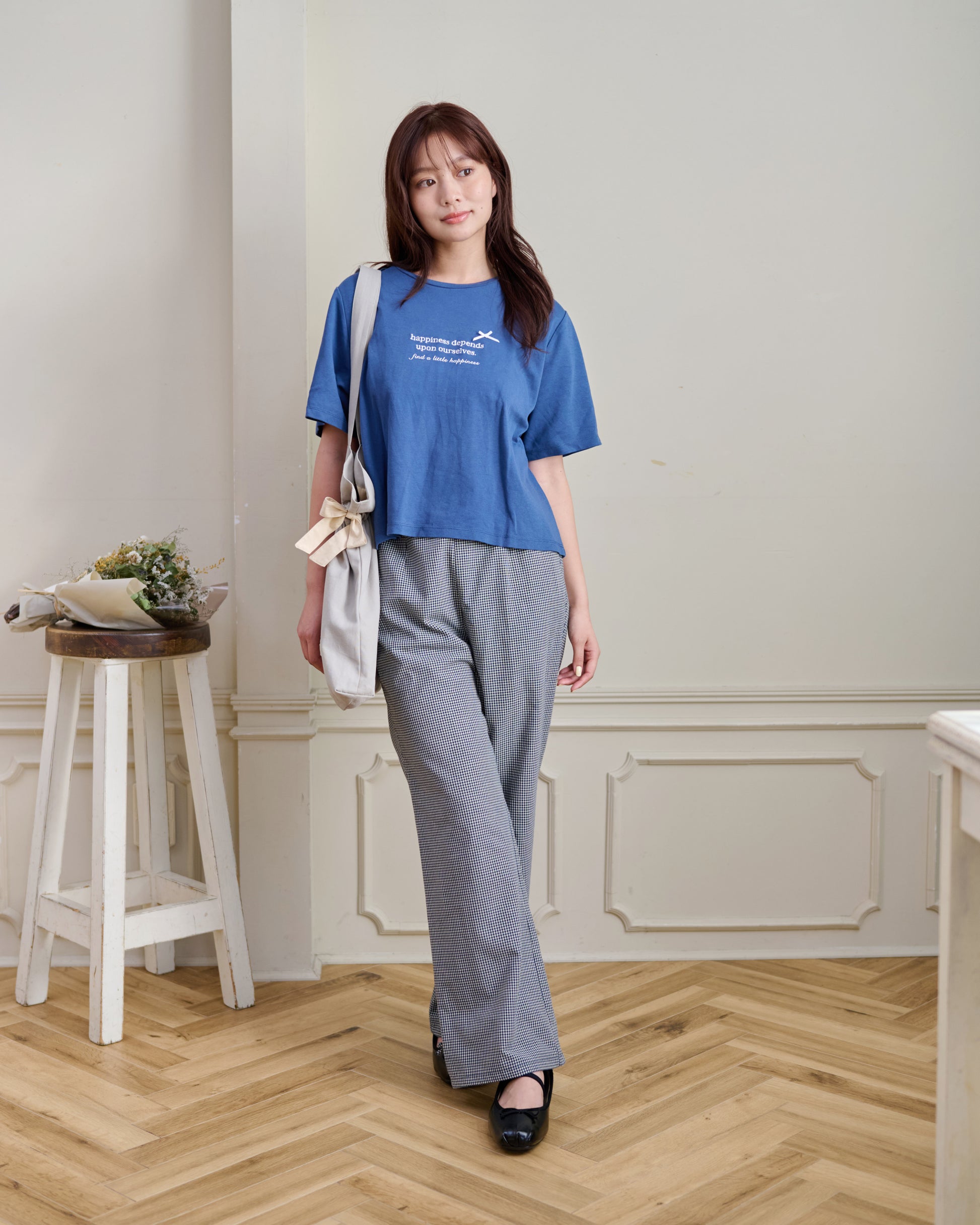waist frill checked pants〈12月下旬〜1月上旬お届け〉