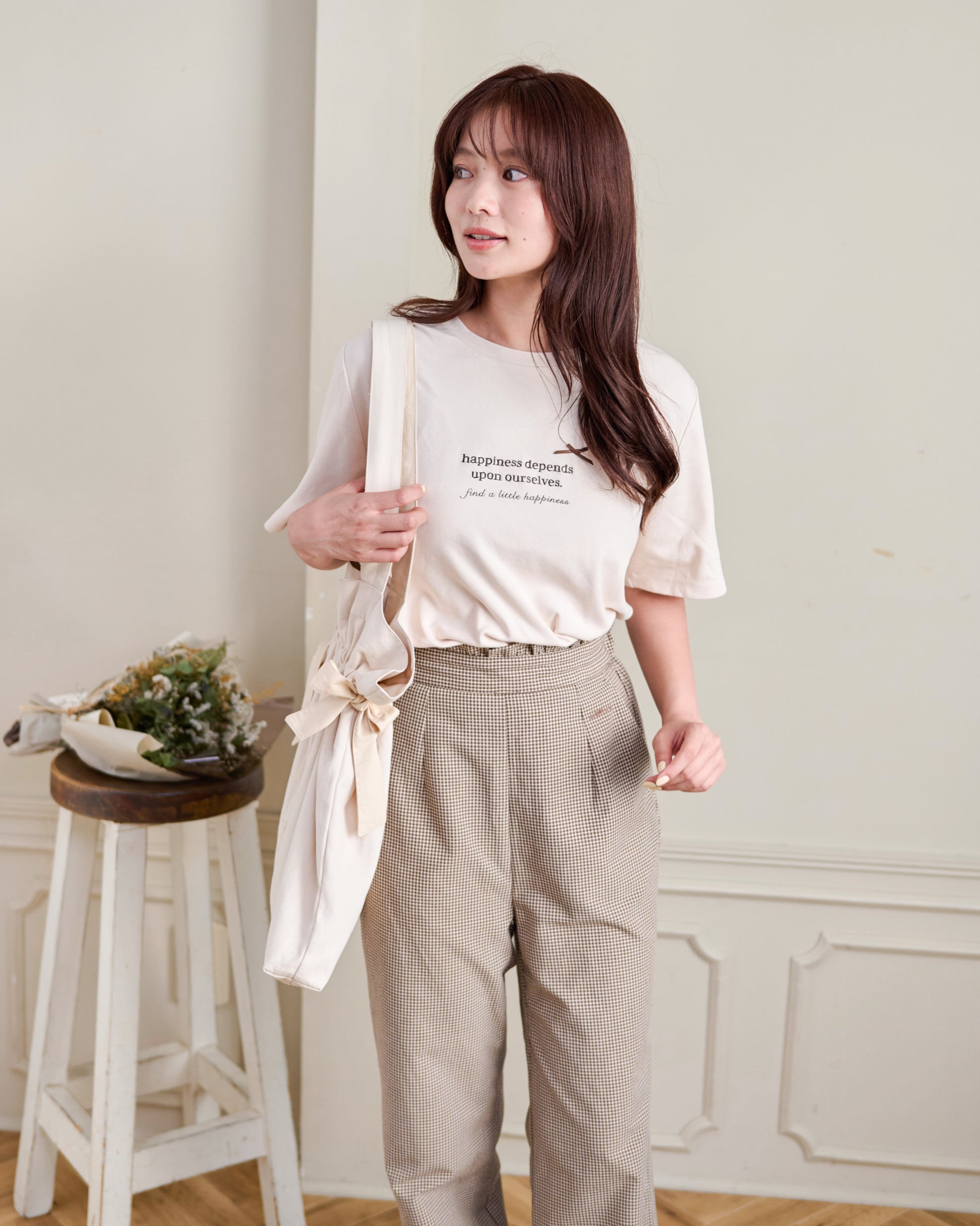 waist frill checked pants〈12月下旬〜1月上旬お届け〉