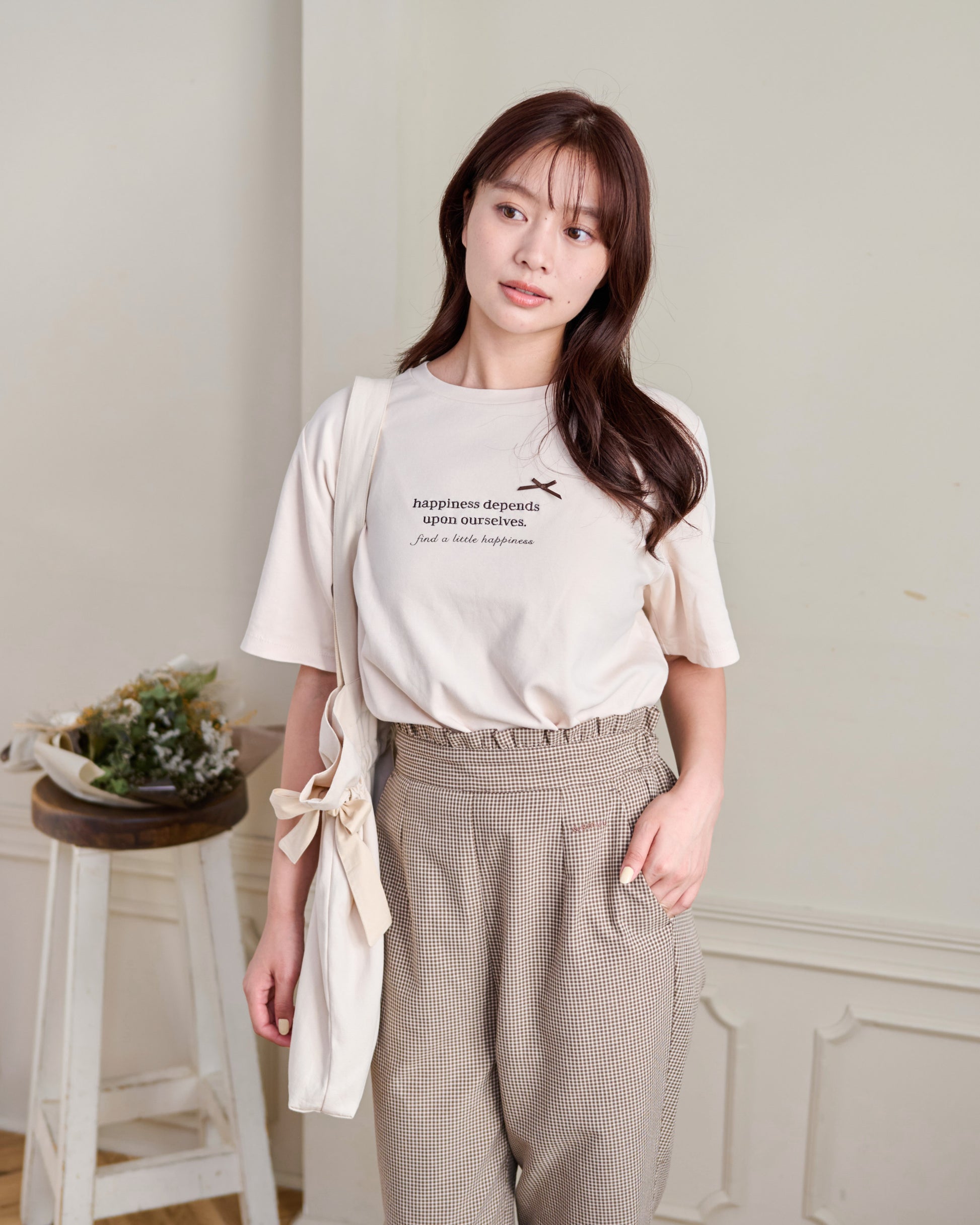 waist frill checked pants〈12月下旬〜1月上旬お届け〉