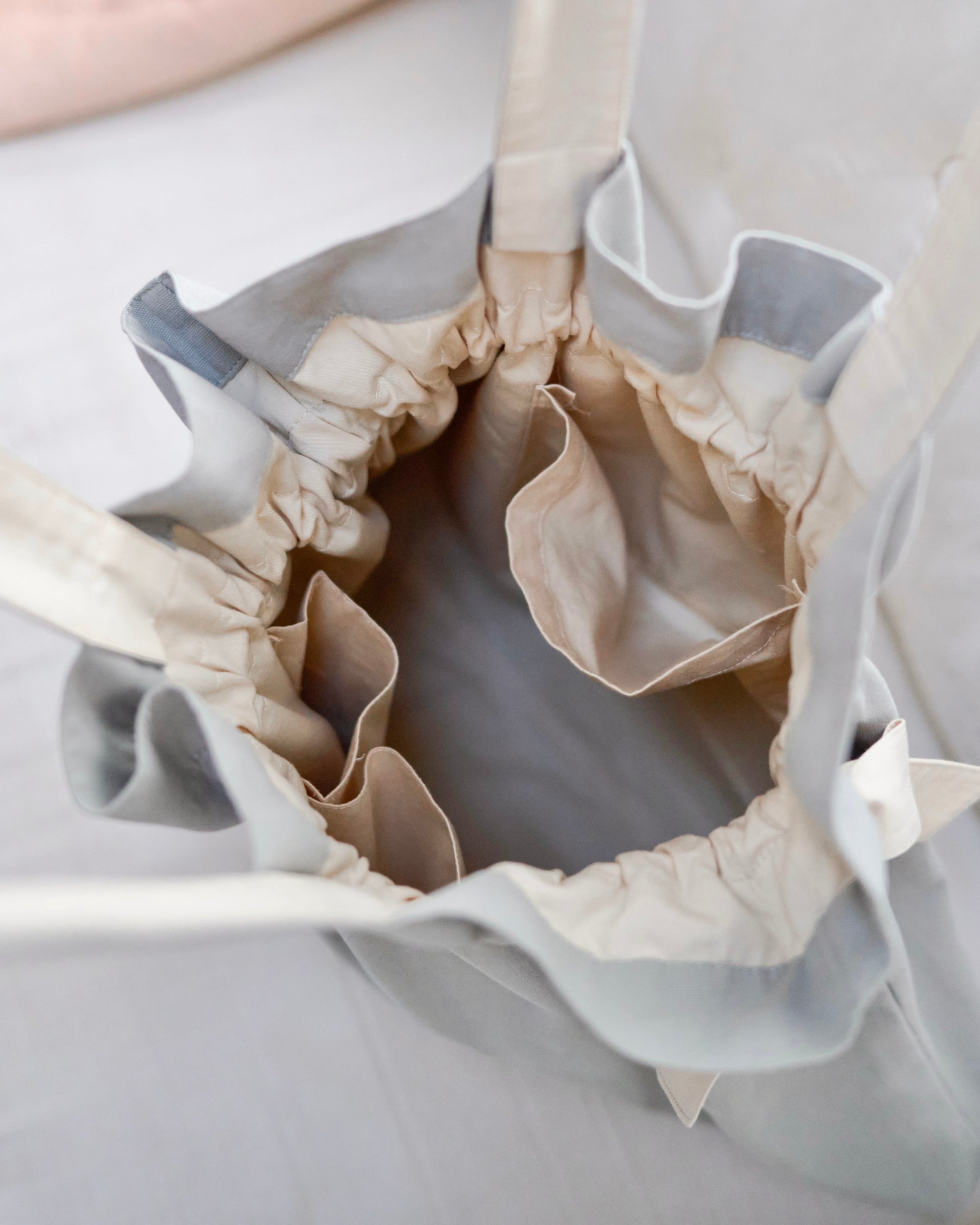 ribbon gather canvas tote bag〈11月中旬〜11月下旬お届け〉