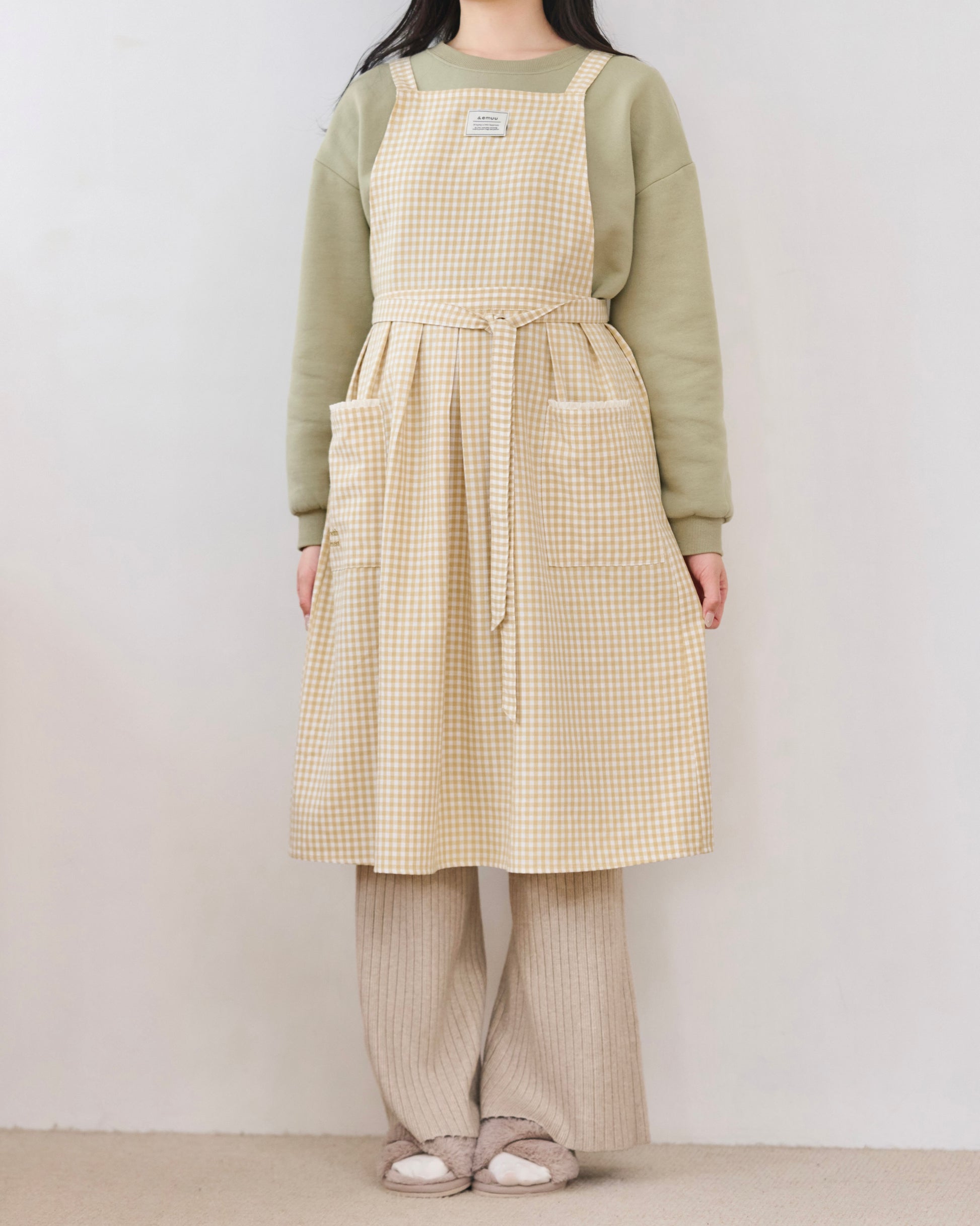 soft gingham apron〈4月中旬〜4月下旬お届け〉