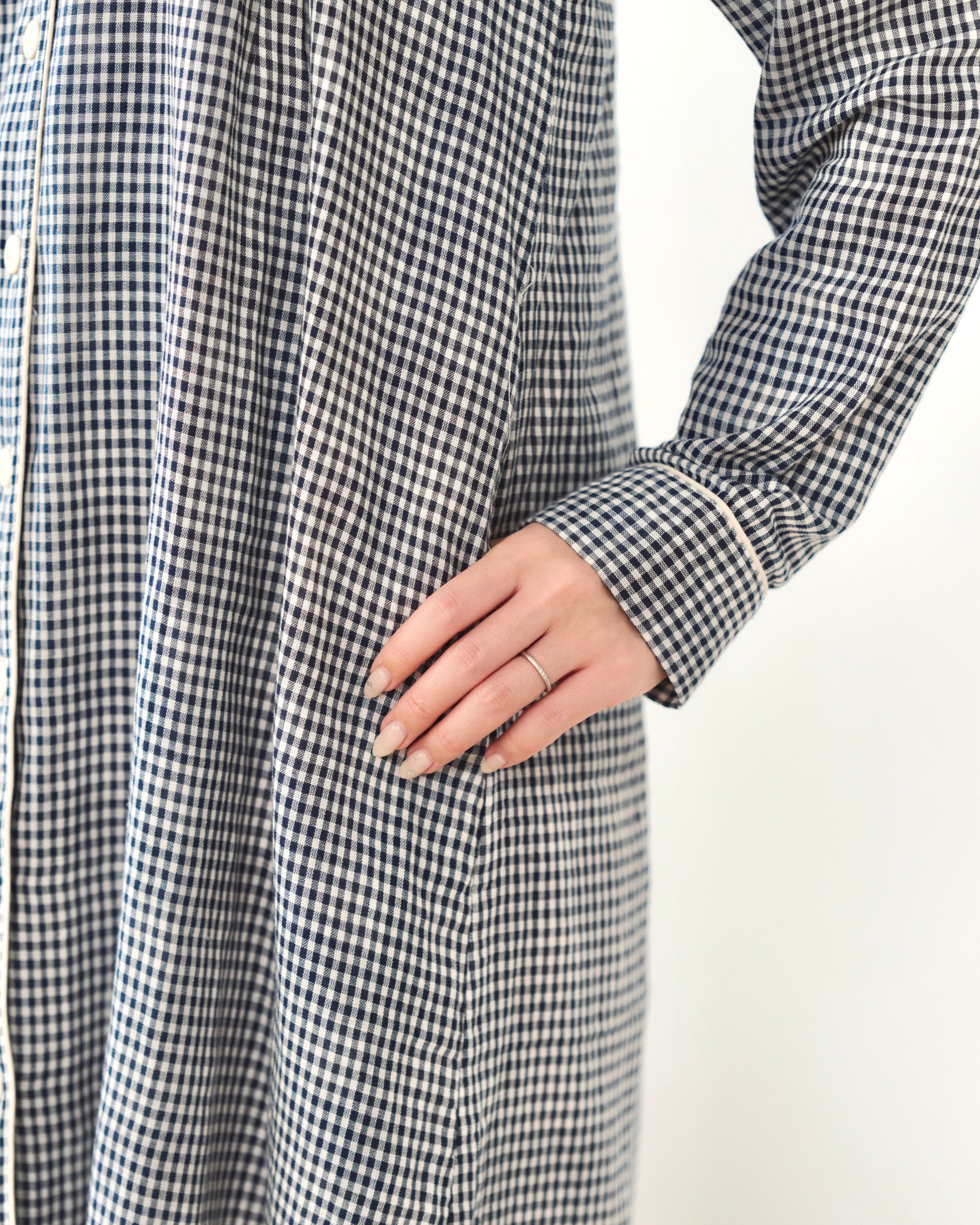 gingham shirt pajama dress〈4月中旬〜4月下旬お届け〉