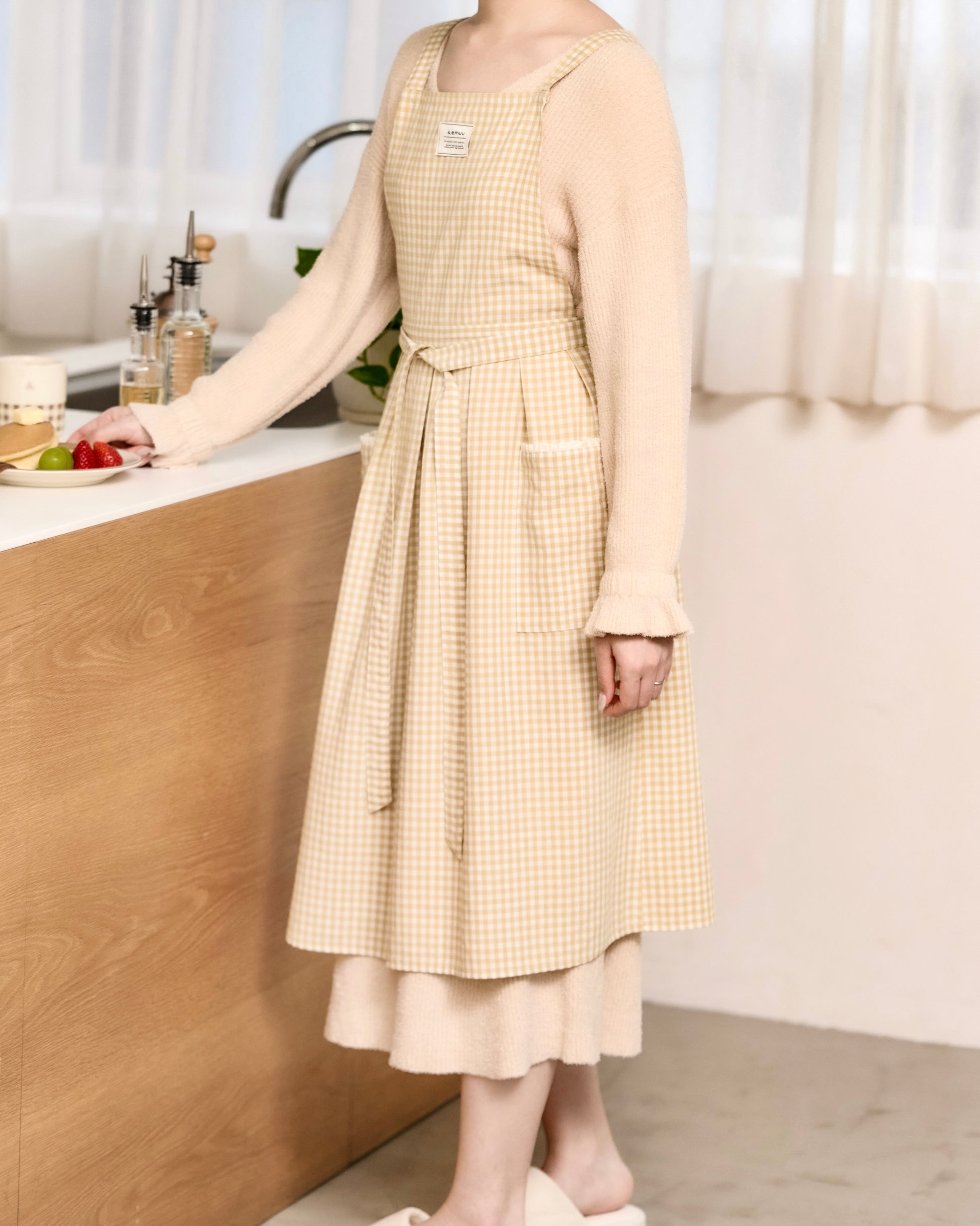 soft gingham apron〈4月中旬〜4月下旬お届け〉