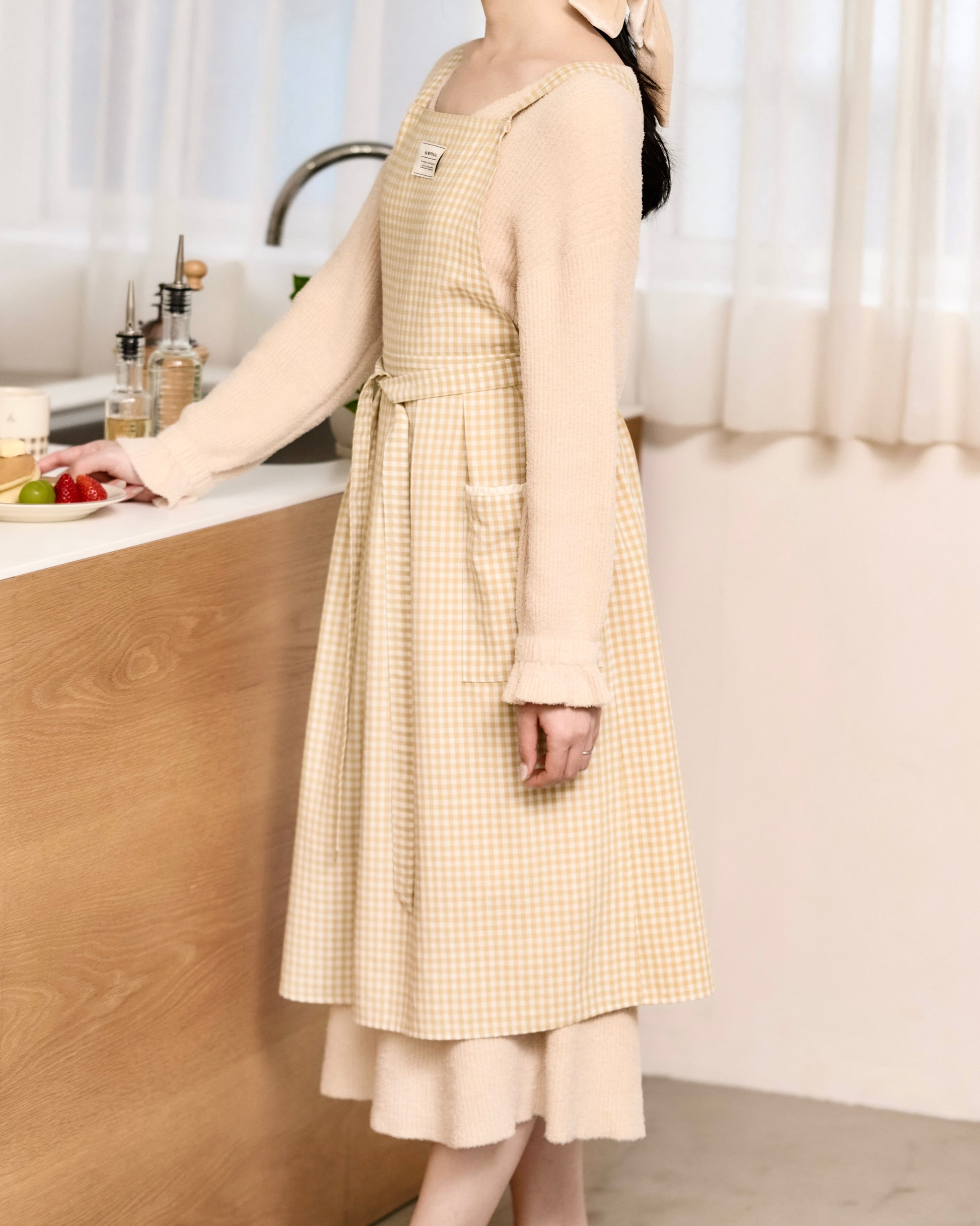 soft gingham apron〈4月中旬〜4月下旬お届け〉