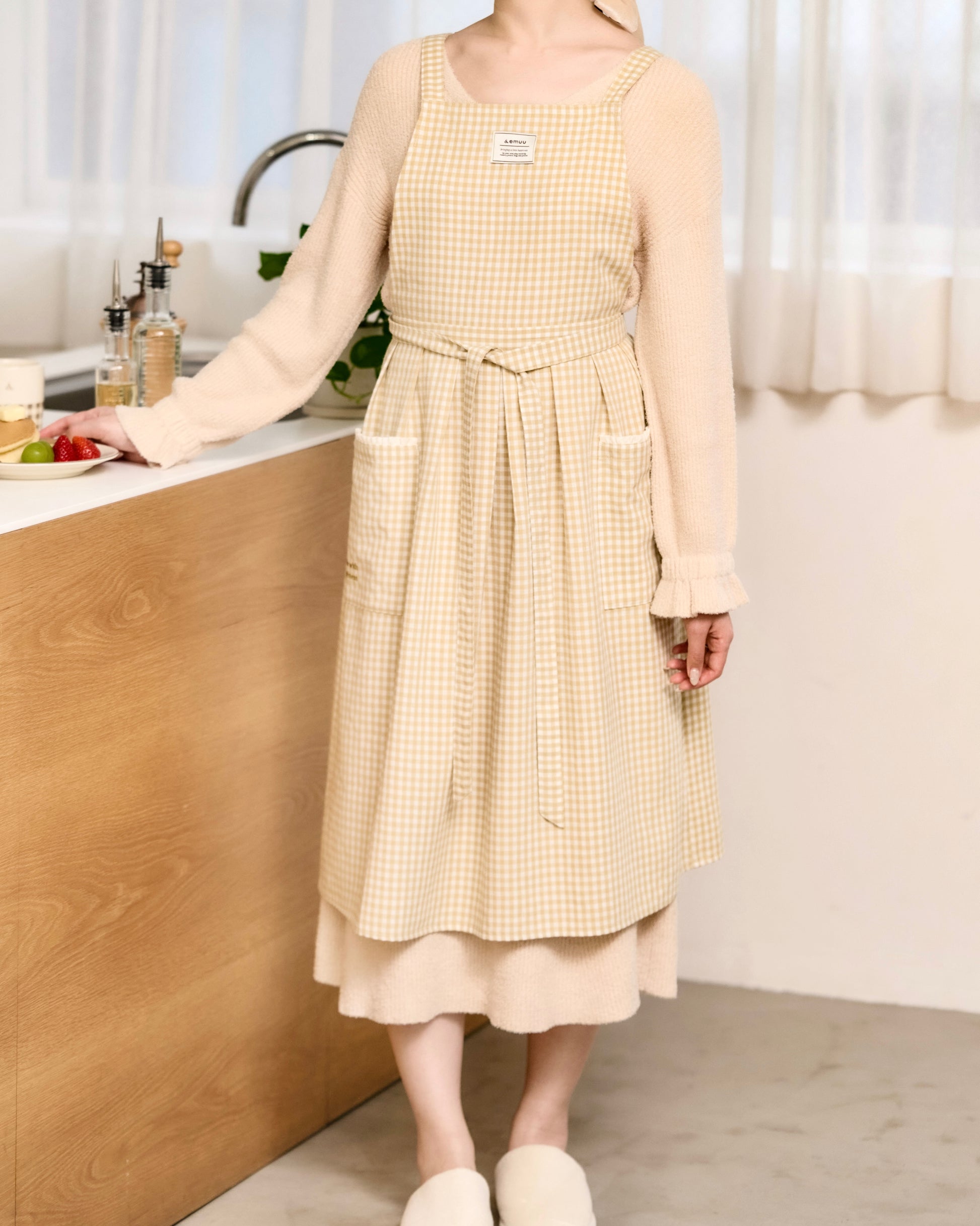 soft gingham apron〈4月中旬〜4月下旬お届け〉