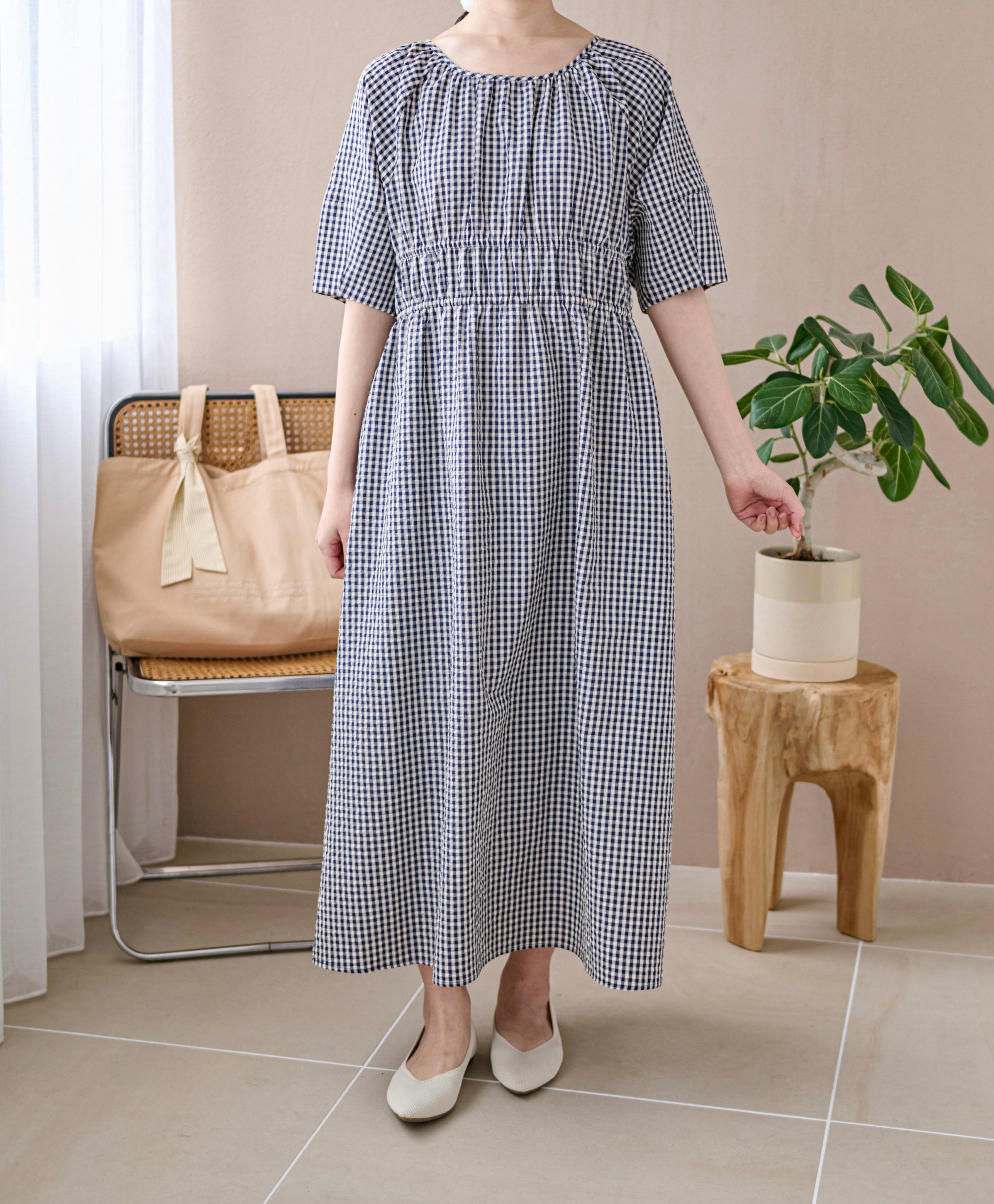 soft gingham airy dress〈6月下旬〜7月上旬発送予定〉