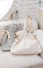 ribbon gather canvas tote bag〈11月中旬〜11月下旬お届け〉