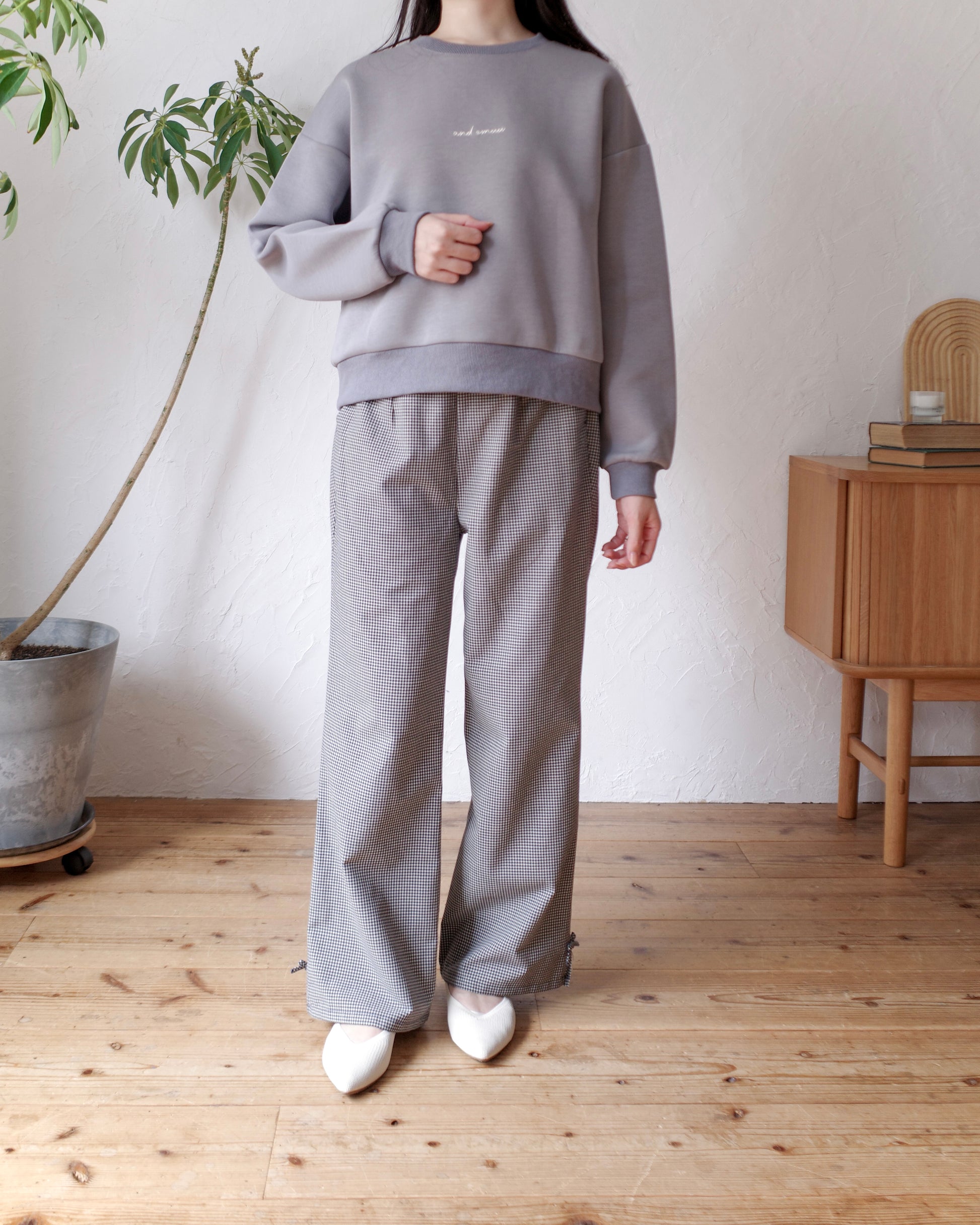 waist frill checked pants〈12月下旬〜1月上旬お届け〉