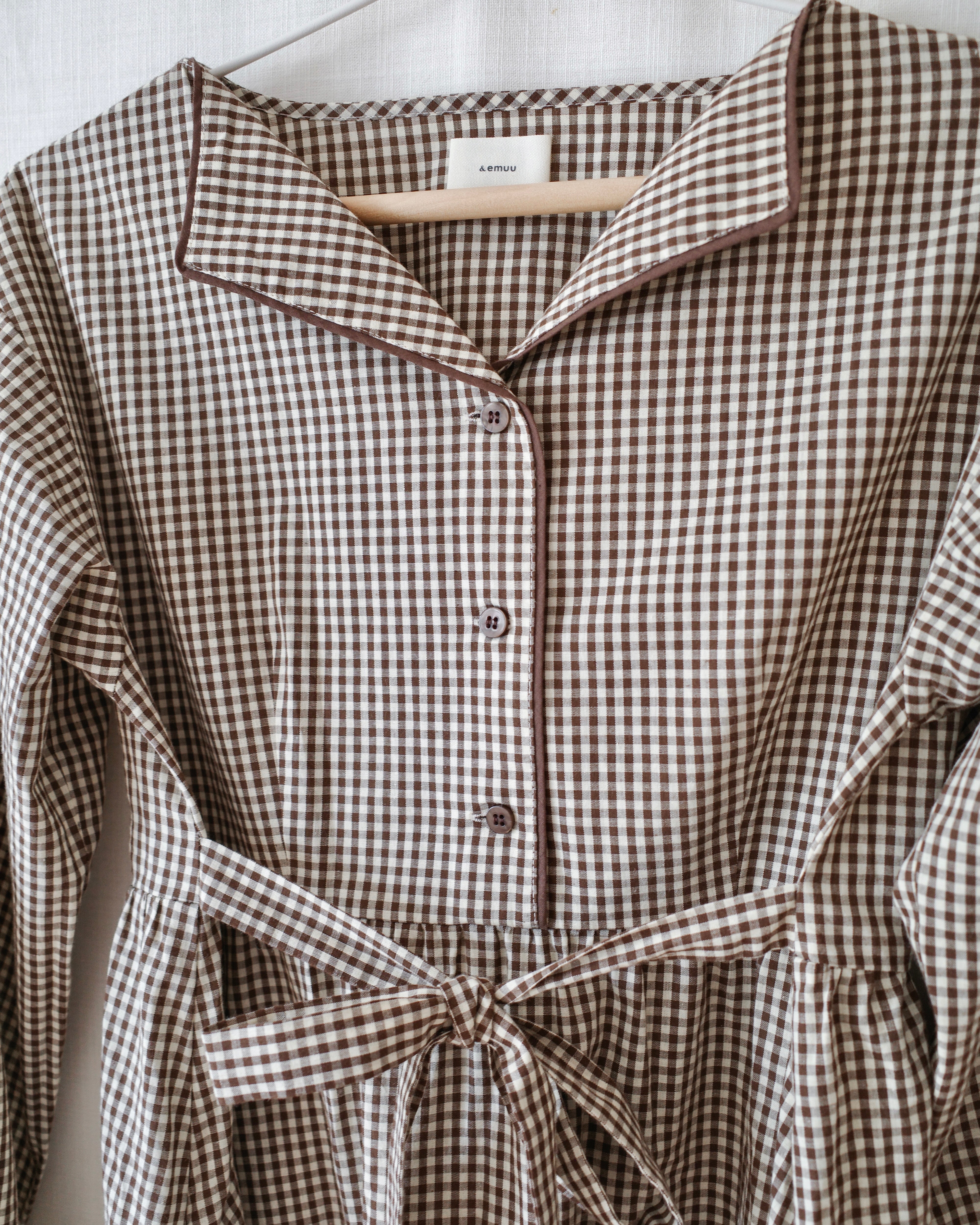 Emyuページ checkered shirt one piece | &emuu(アンドエミュー)official通販サイト