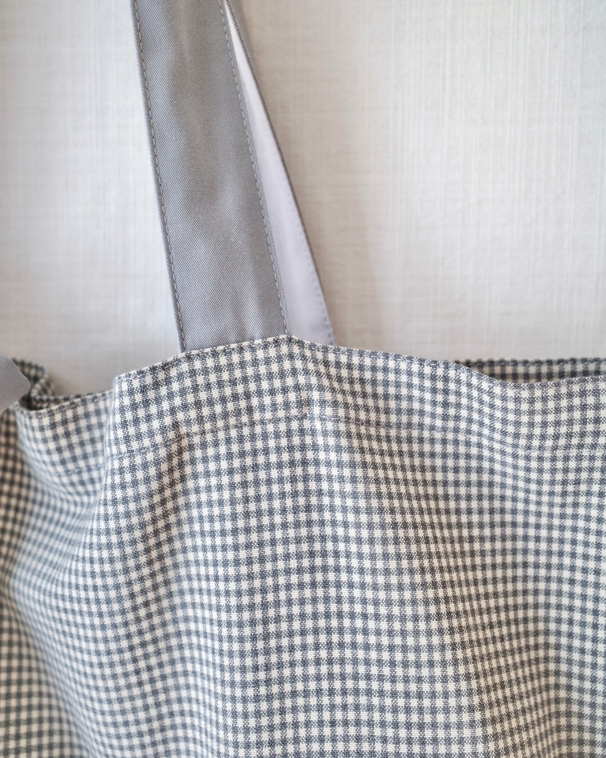 checked fabric wide tote bag〈12月上旬〜12月中旬お届け〉