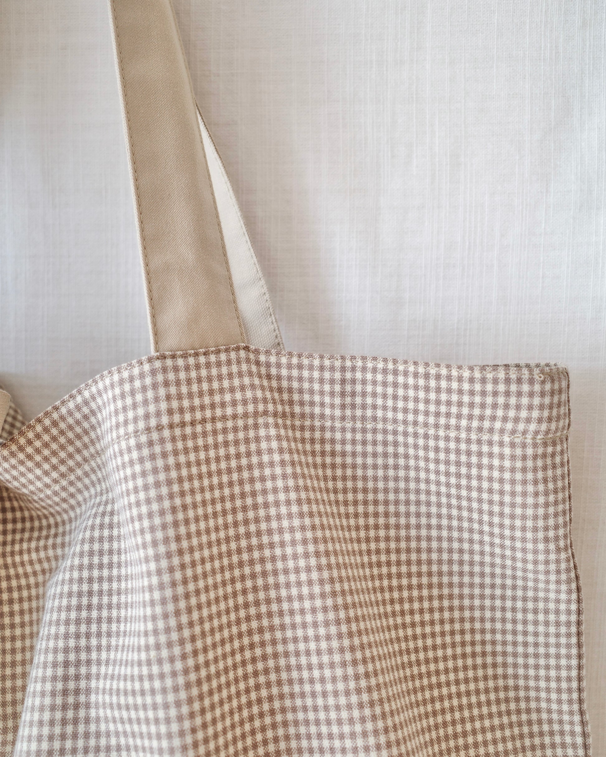 checked fabric wide tote bag〈12月上旬〜12月中旬お届け〉