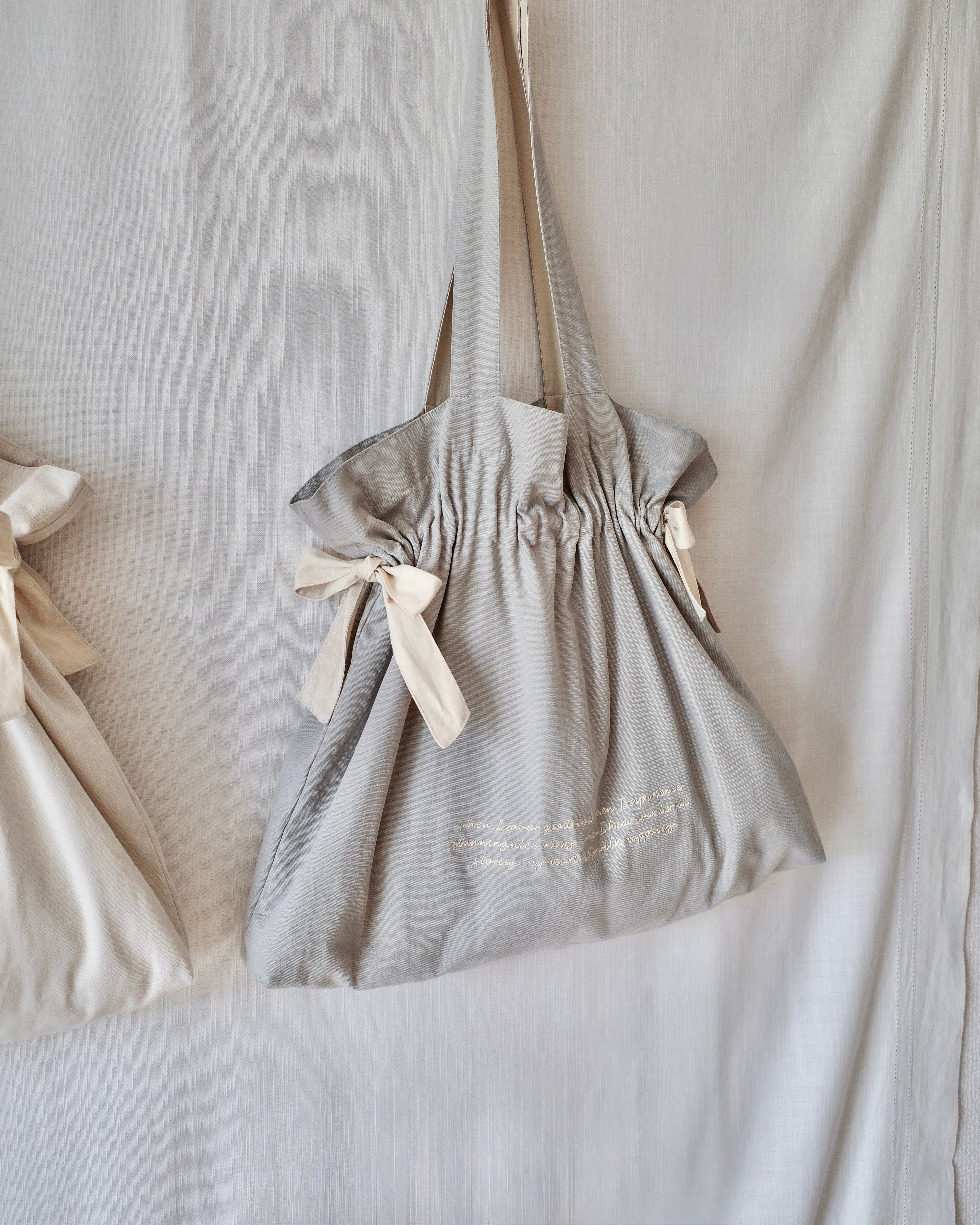 【まめ◡̈︎*様】バッグ他 ribbon drawstring tote bag | &emuu(アンドエミュー)official通販サイト