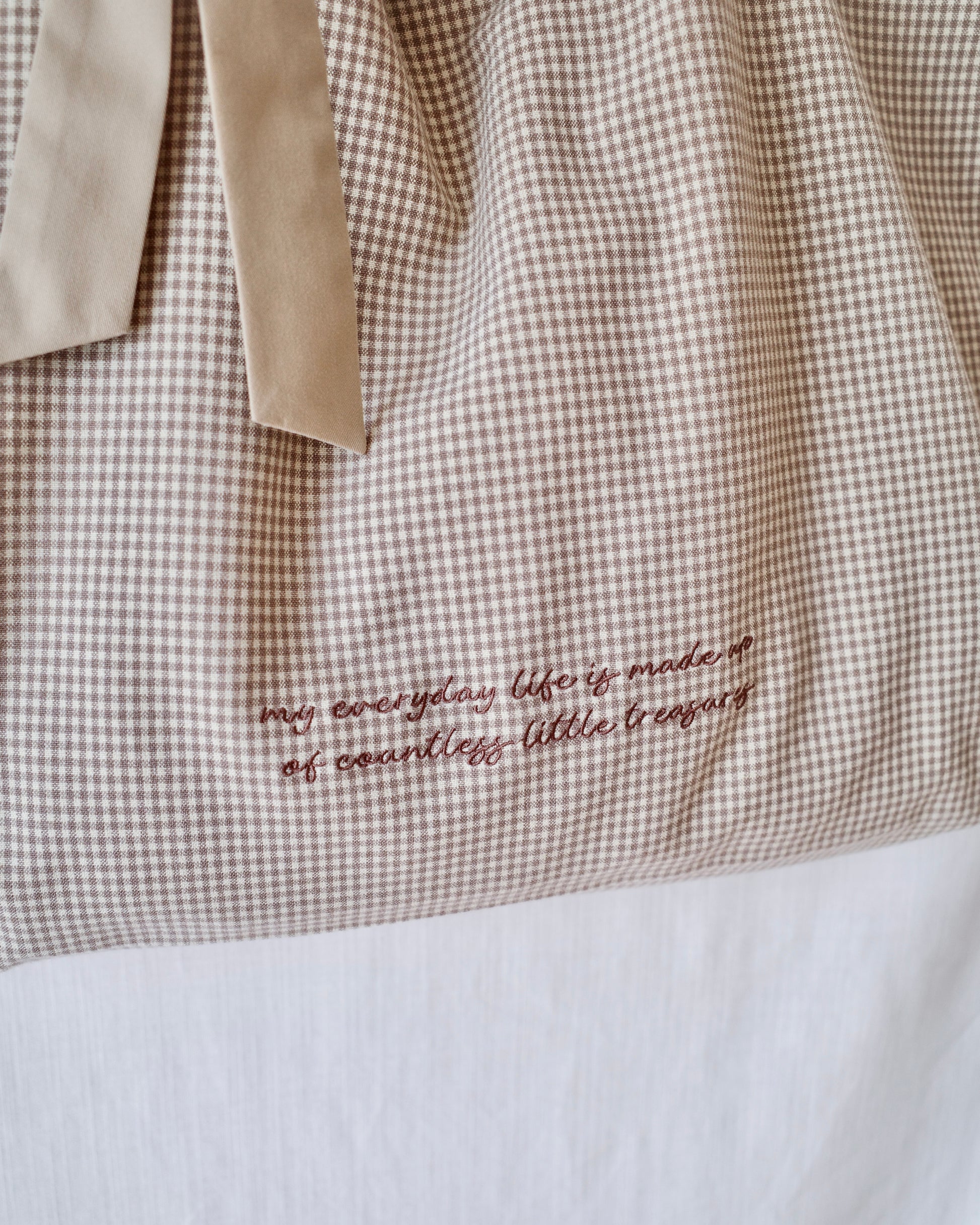 checked fabric wide tote bag〈12月上旬〜12月中旬お届け〉