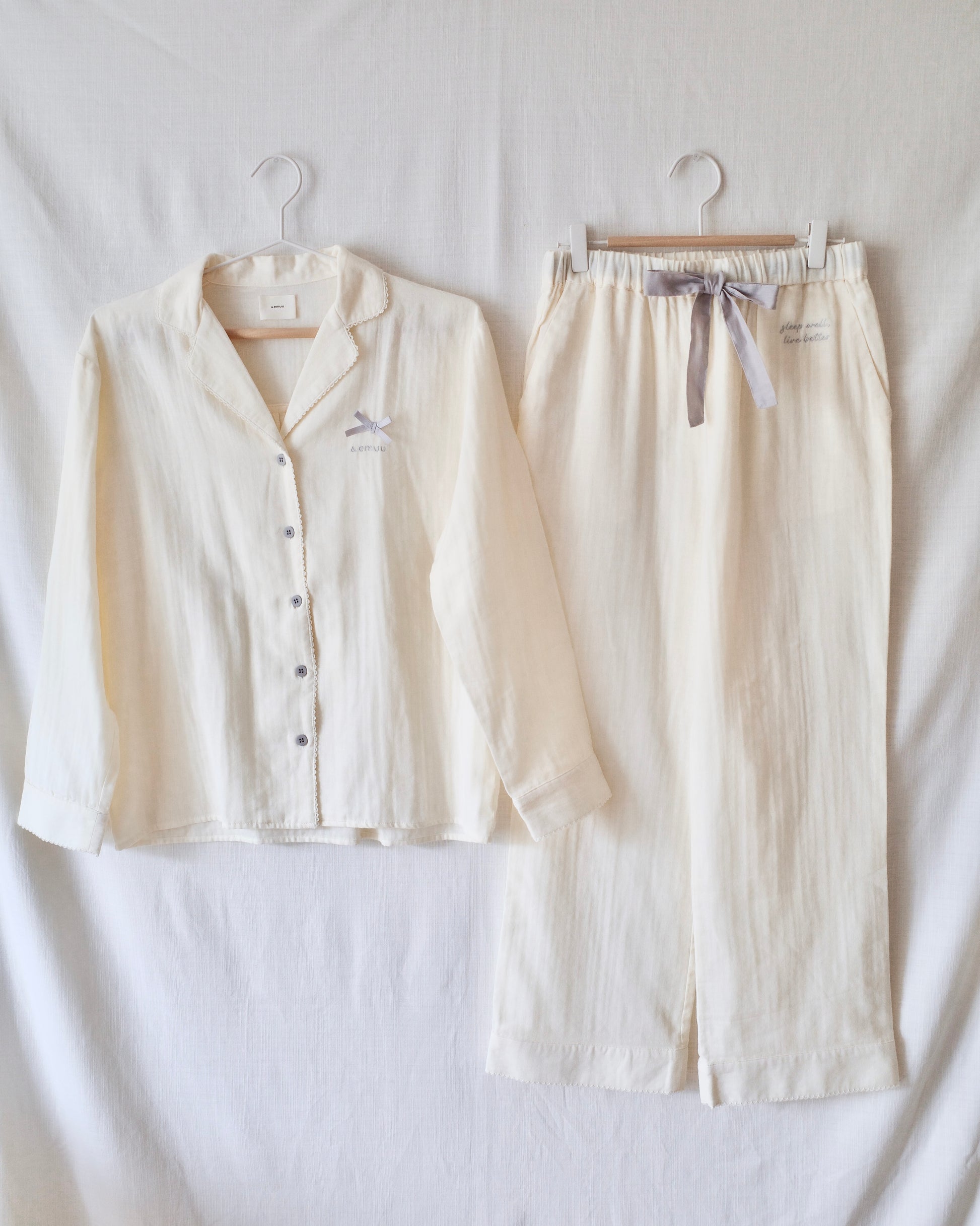 long sleeve cotton pajamas〈12月中旬〜12月下旬お届け〉