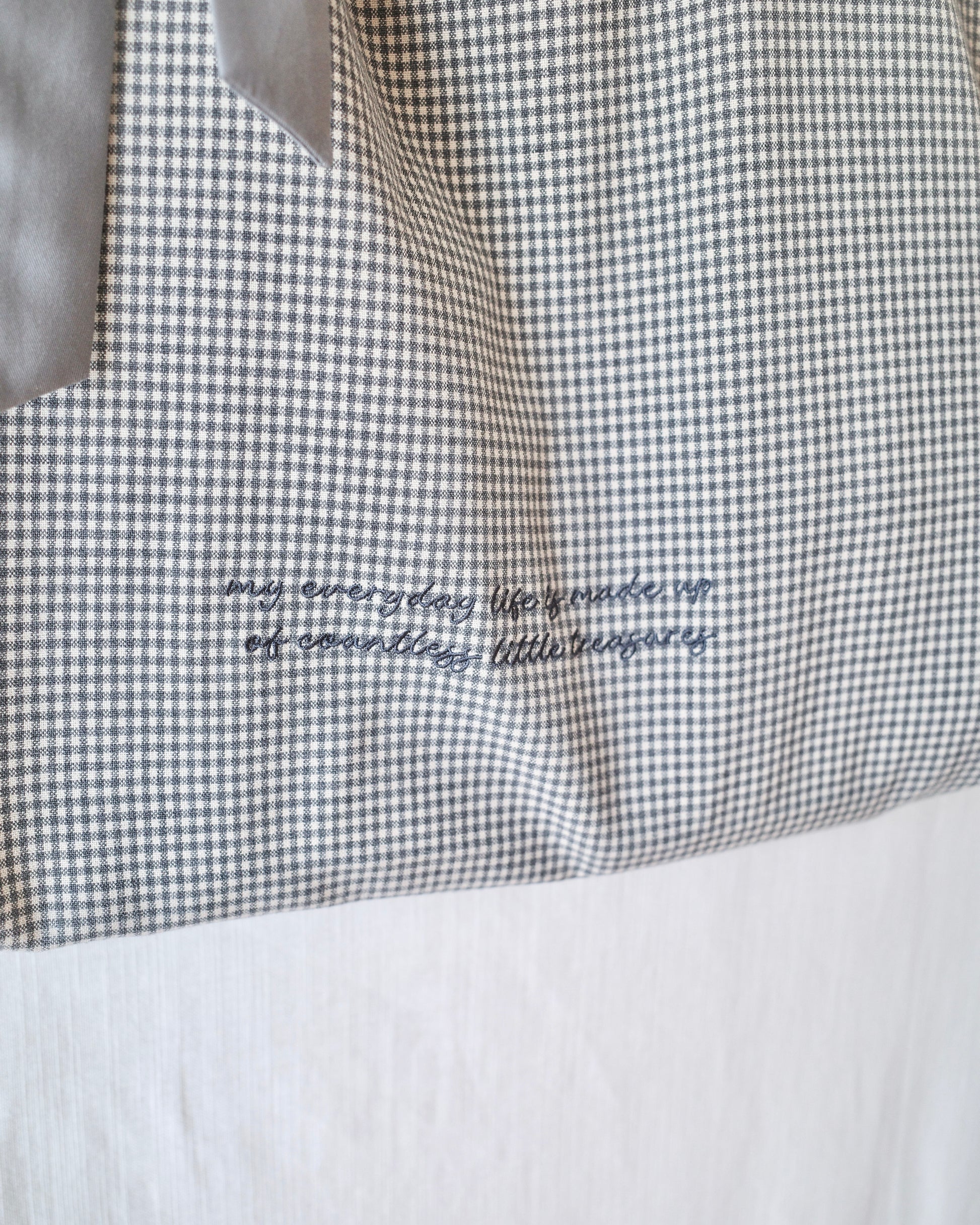 checked fabric wide tote bag〈12月上旬〜12月中旬お届け〉