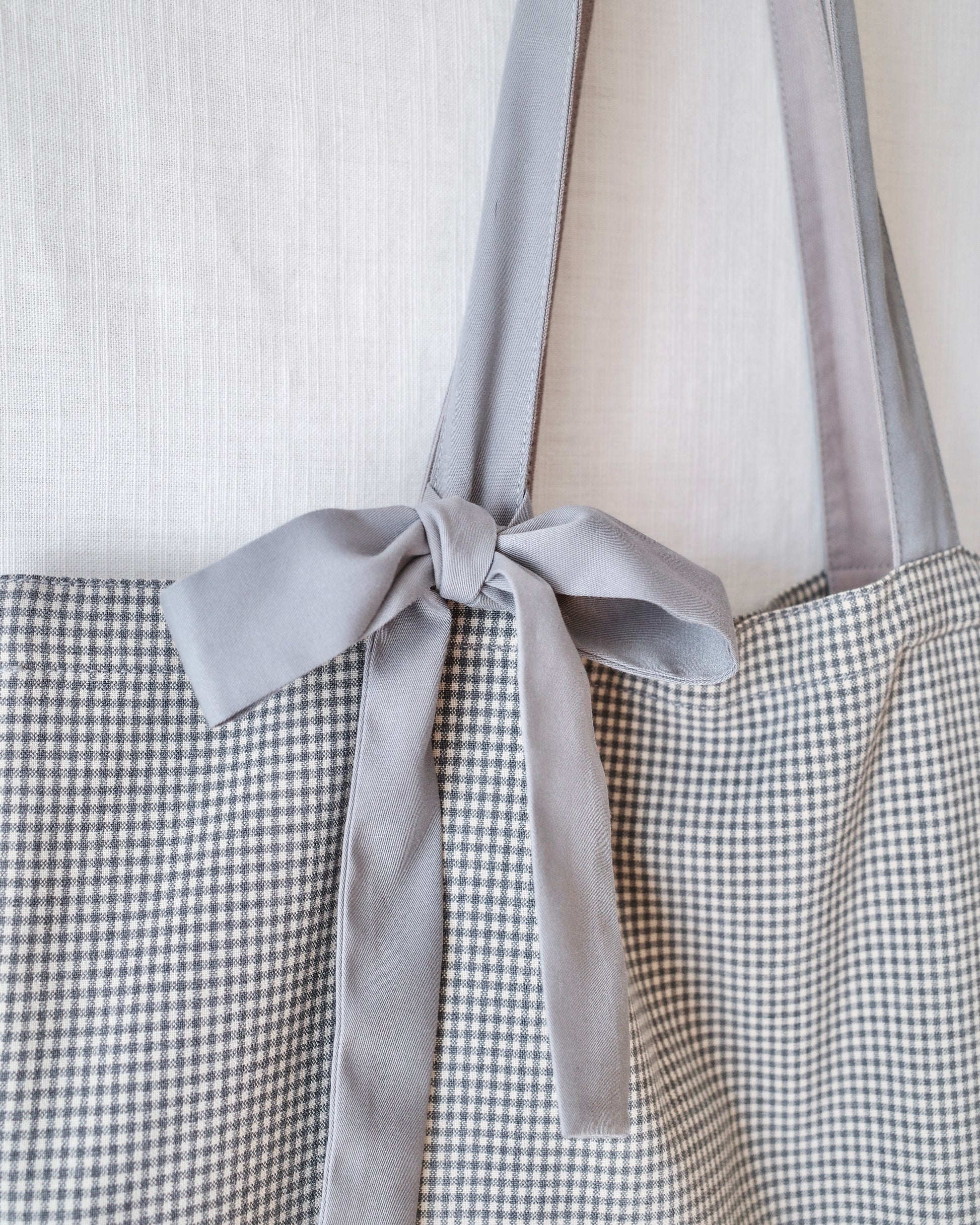 checked fabric wide tote bag〈12月上旬〜12月中旬お届け〉