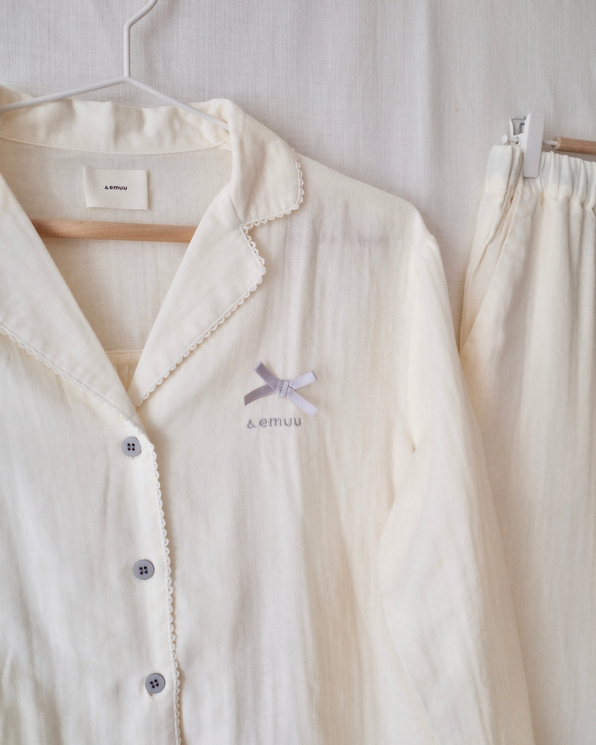long sleeve cotton pajamas〈12月中旬〜12月下旬お届け〉