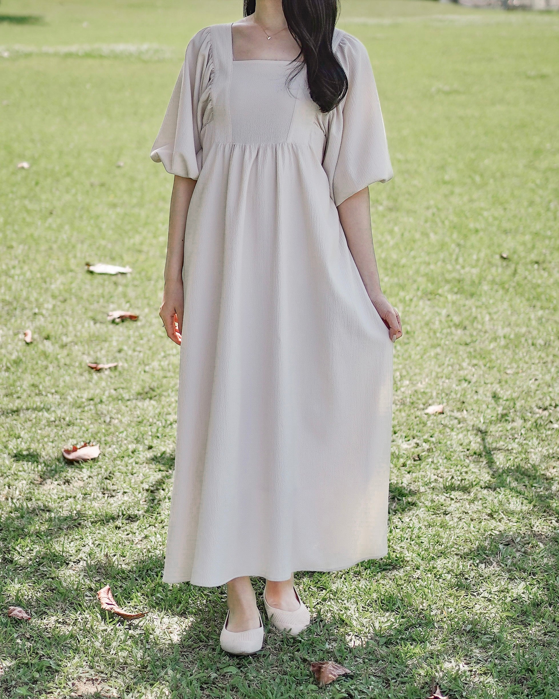 soft volume gather dress〈6月下旬〜7月上旬発送予定〉