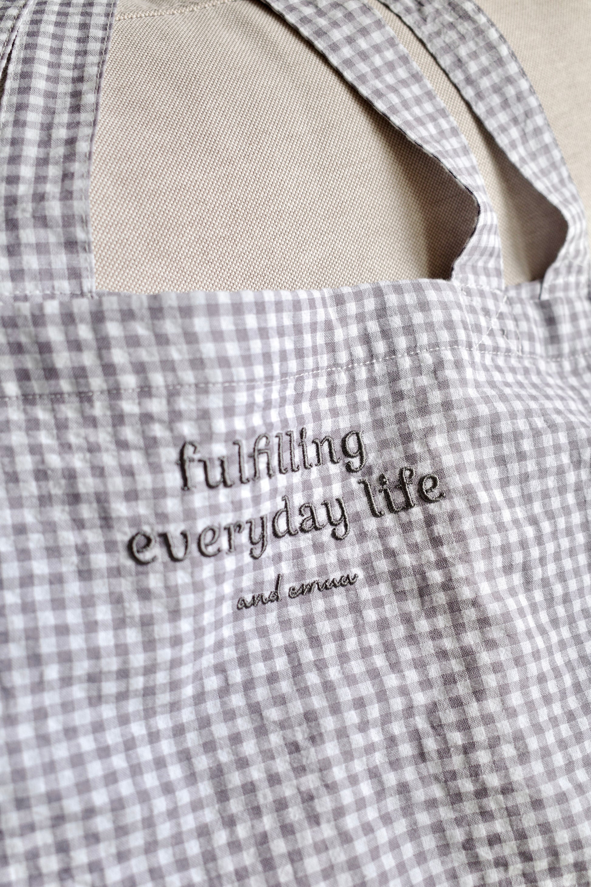 checked fabric eco bag〈10月上旬〜10月中旬お届け〉