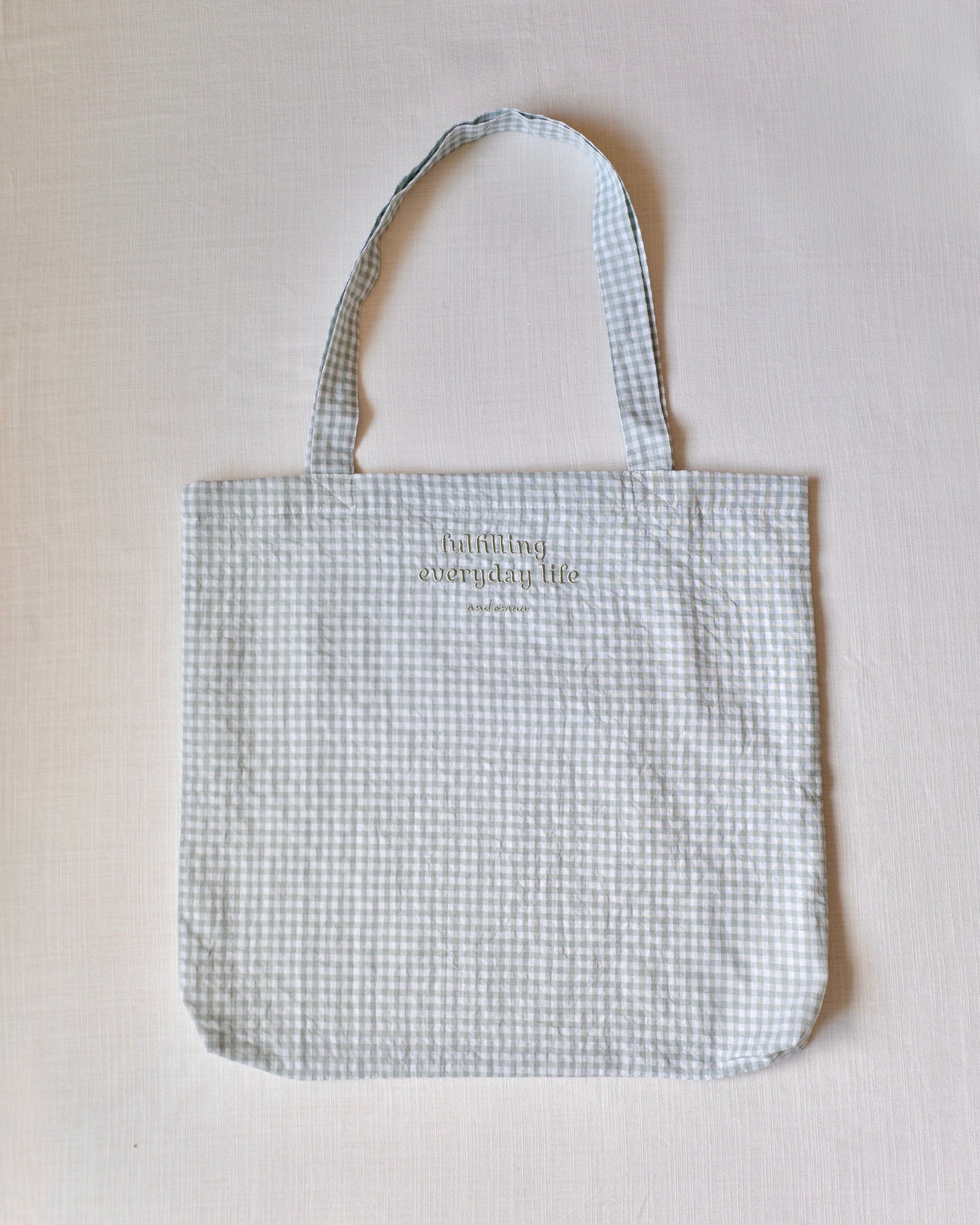 checked fabric eco bag〈10月上旬〜10月中旬お届け〉