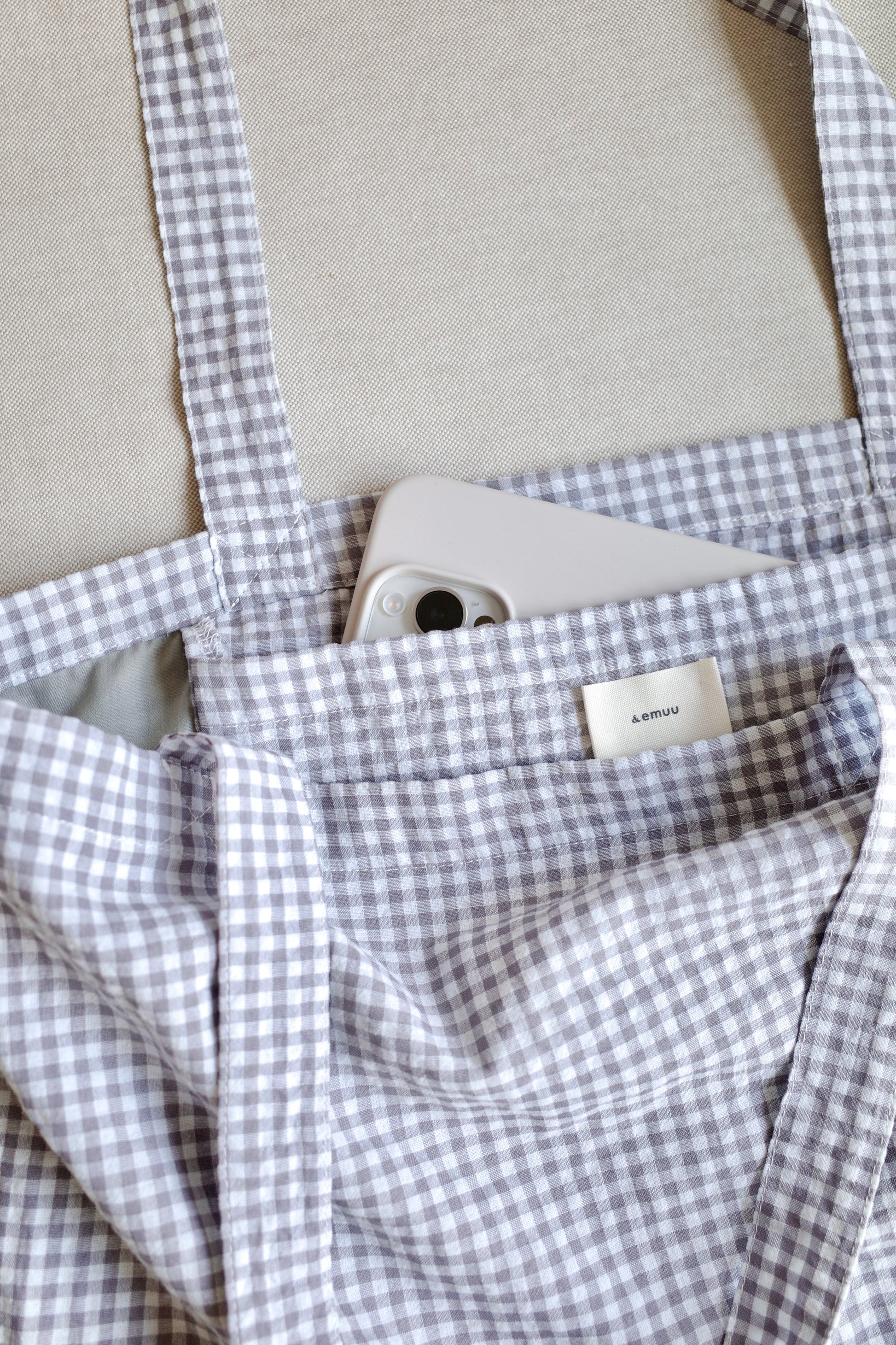 checked fabric eco bag〈10月上旬〜10月中旬お届け〉