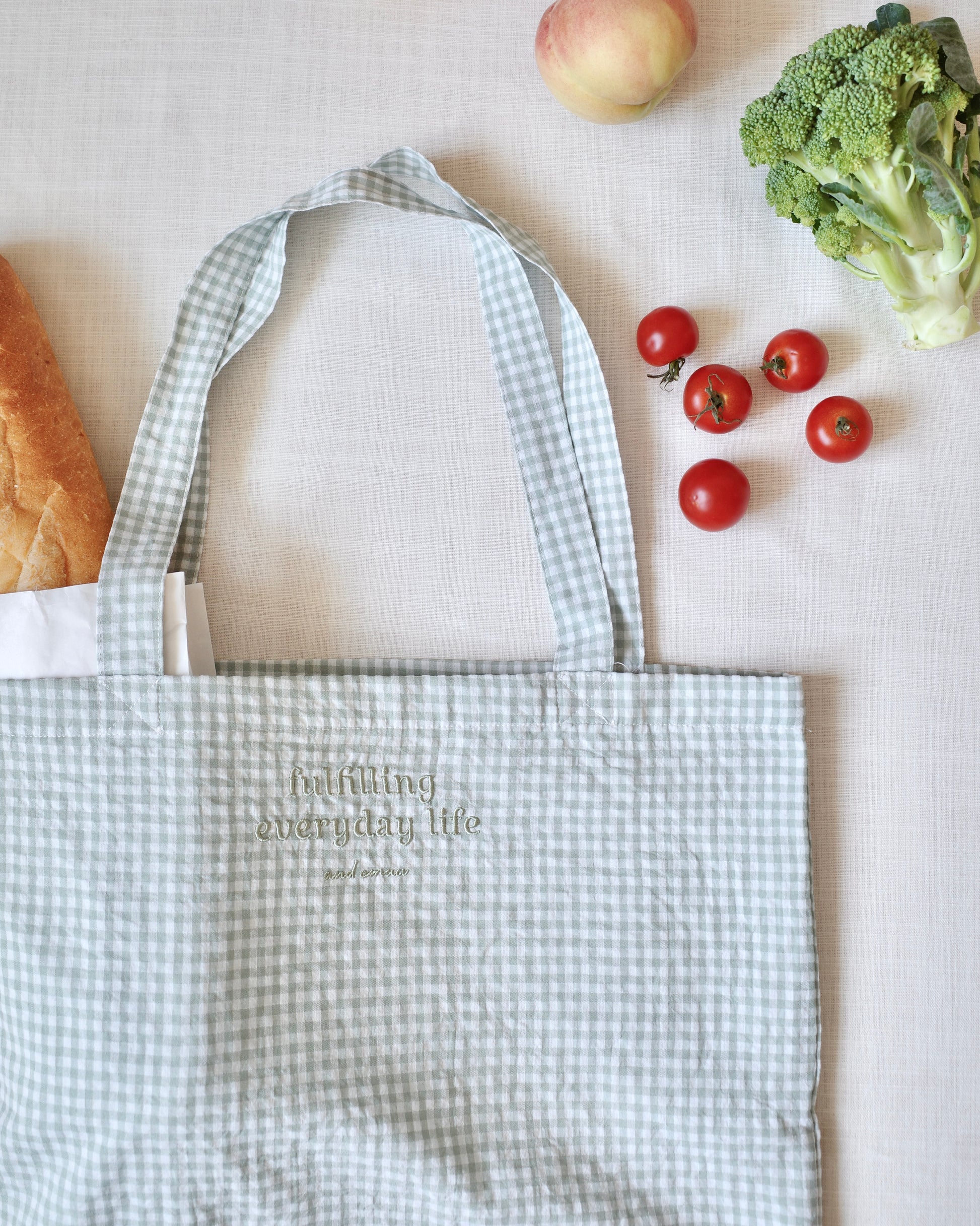 checked fabric eco bag〈10月上旬〜10月中旬お届け〉