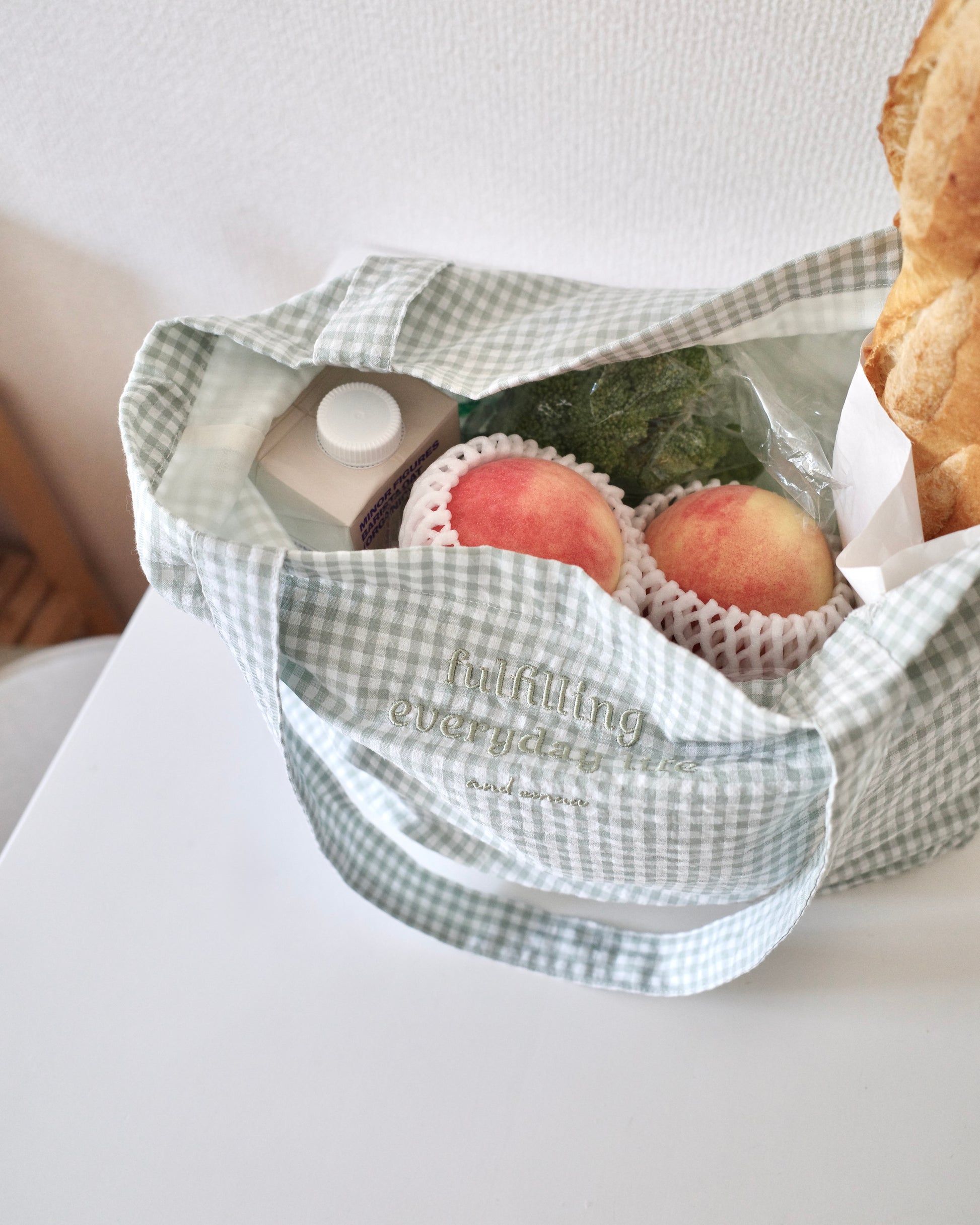 checked fabric eco bag〈10月上旬〜10月中旬お届け〉