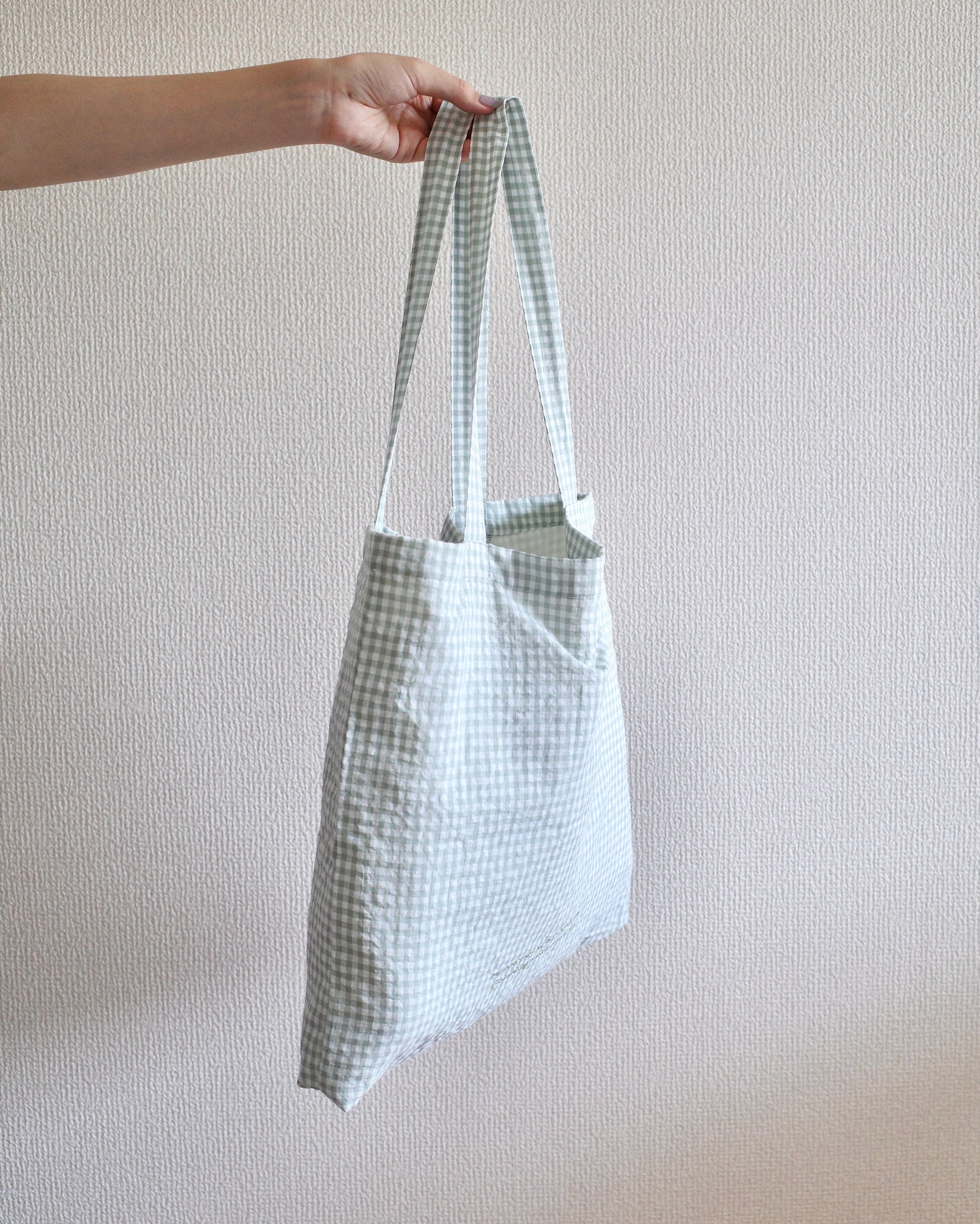 checked fabric eco bag〈10月上旬〜10月中旬お届け〉