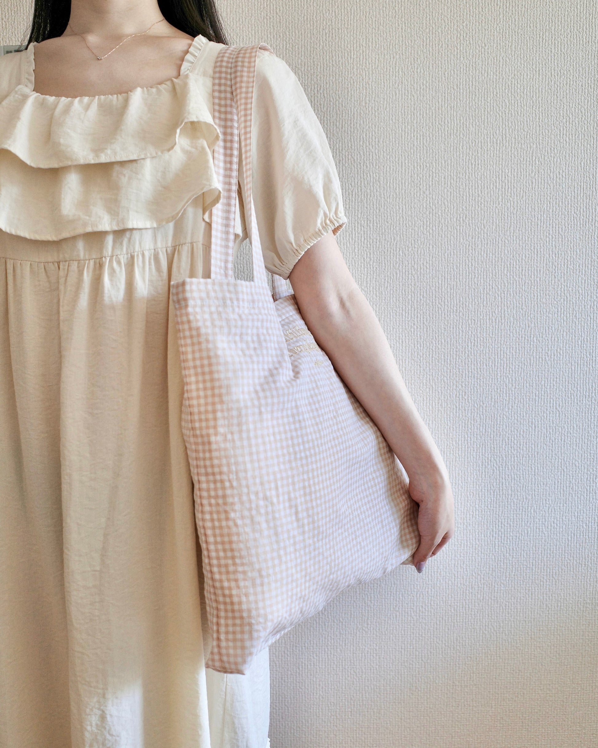 checked fabric eco bag〈10月上旬〜10月中旬お届け〉