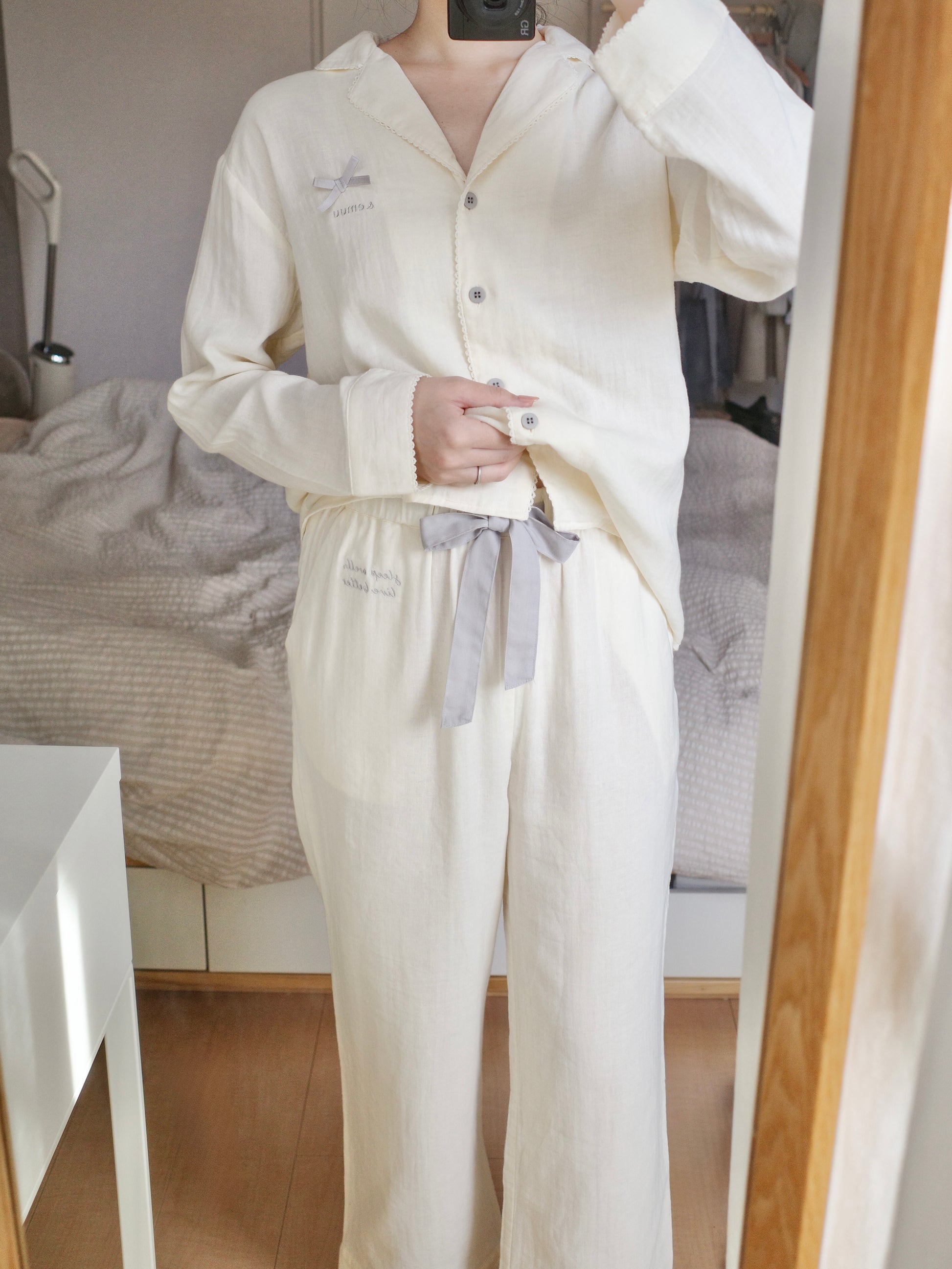 long sleeve cotton pajamas〈12月中旬〜12月下旬お届け〉