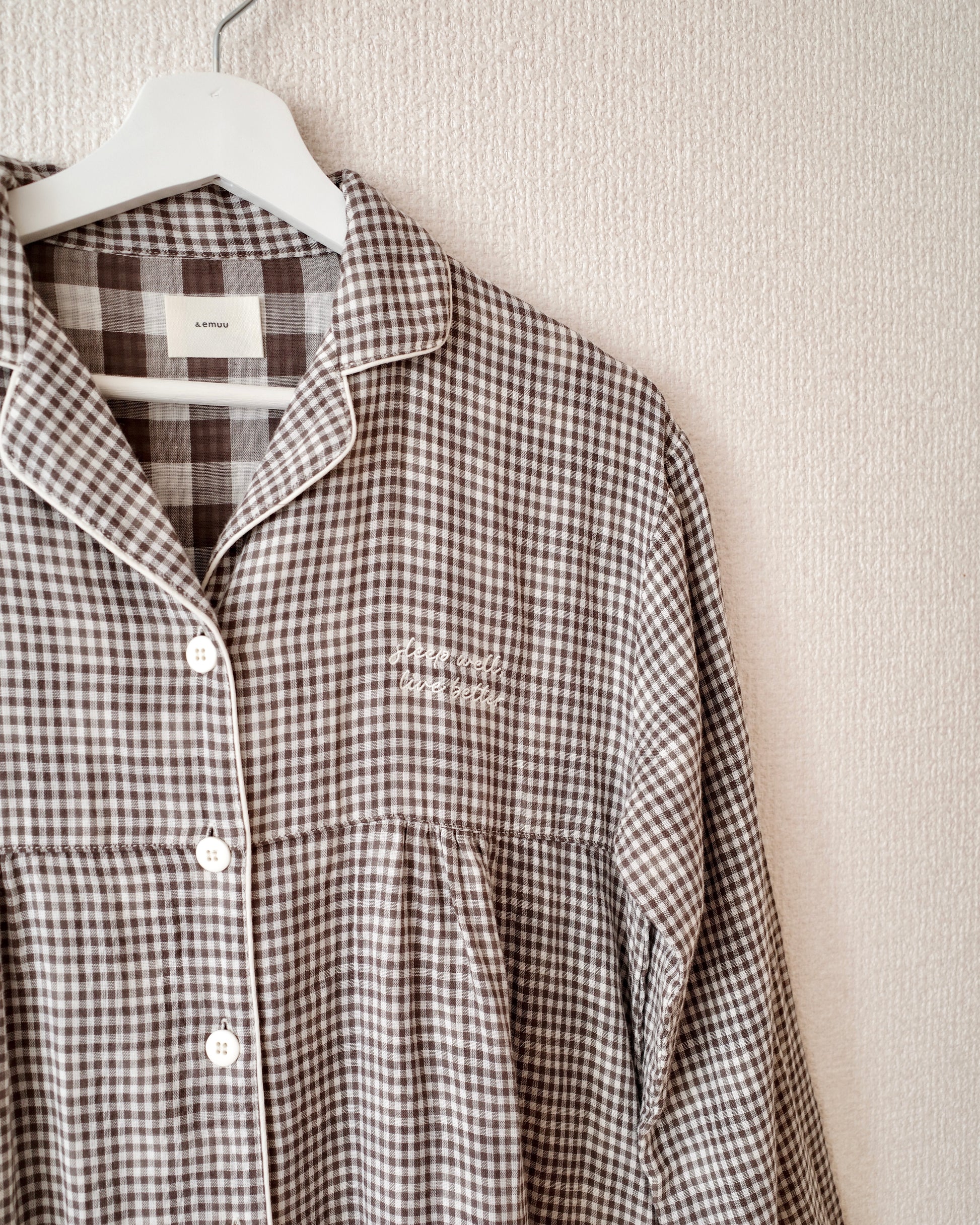 gingham shirt pajama dress〈4月中旬〜4月下旬お届け〉