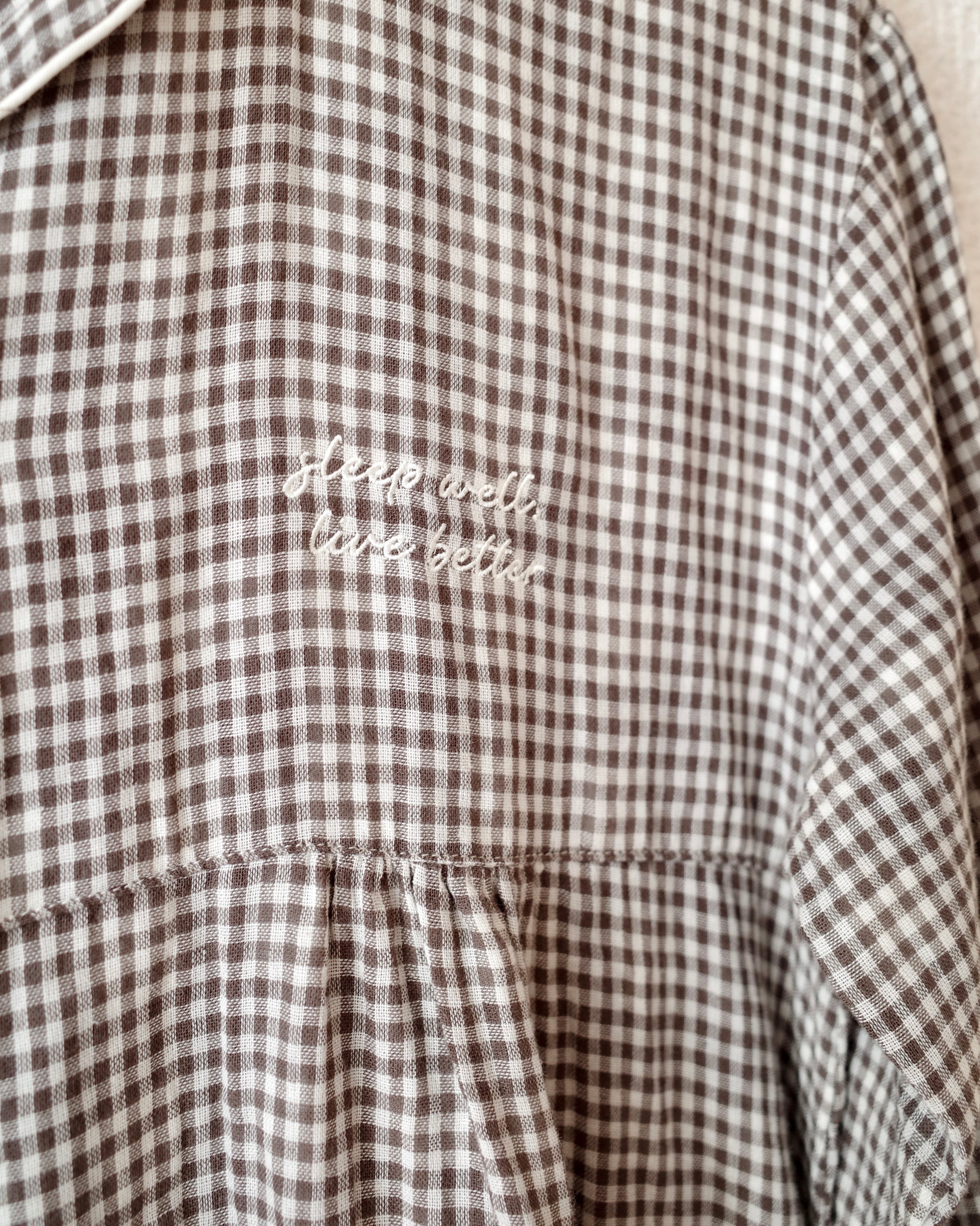 gingham shirt pajama dress〈4月中旬〜4月下旬お届け〉