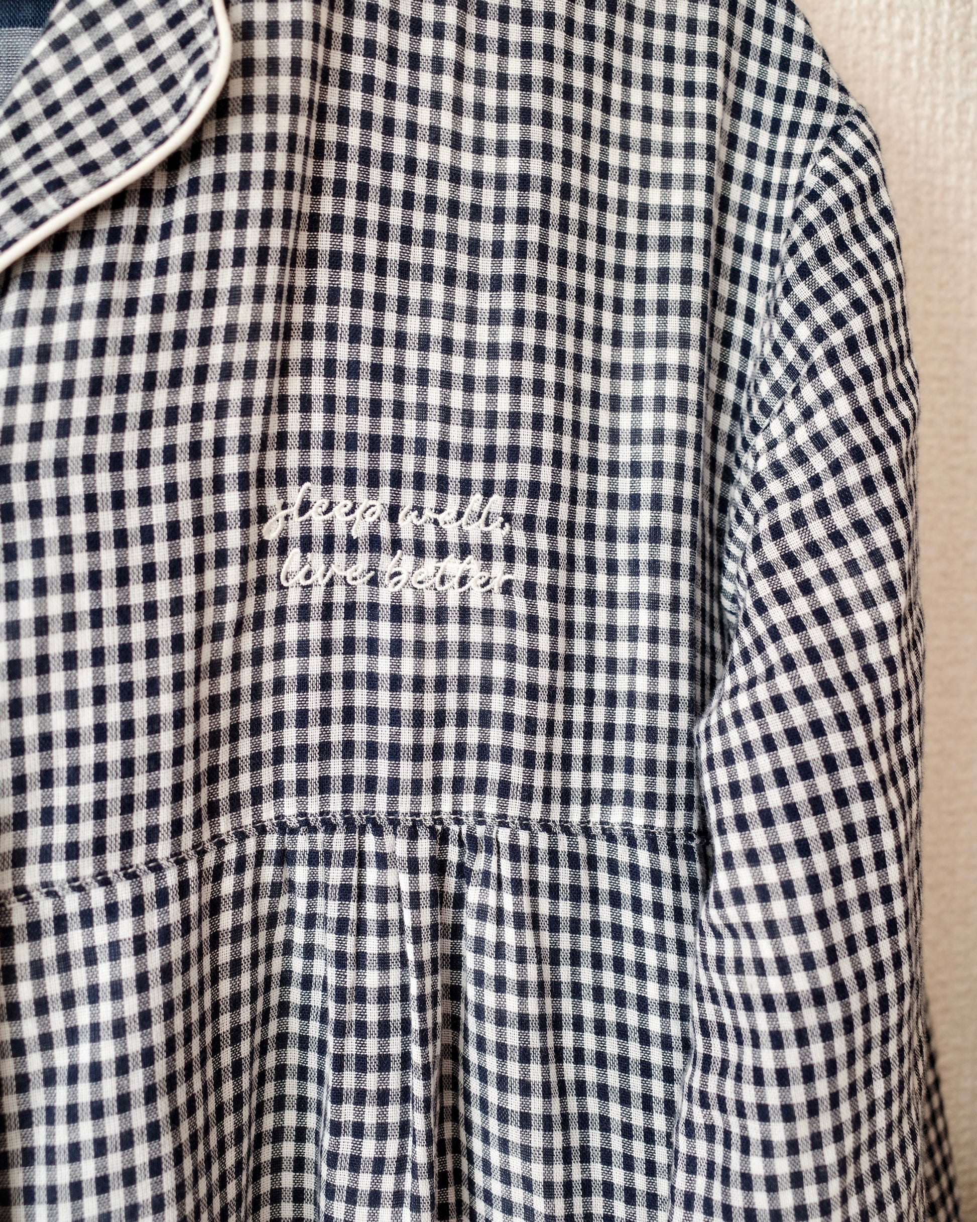 gingham shirt pajama dress〈4月中旬〜4月下旬お届け〉