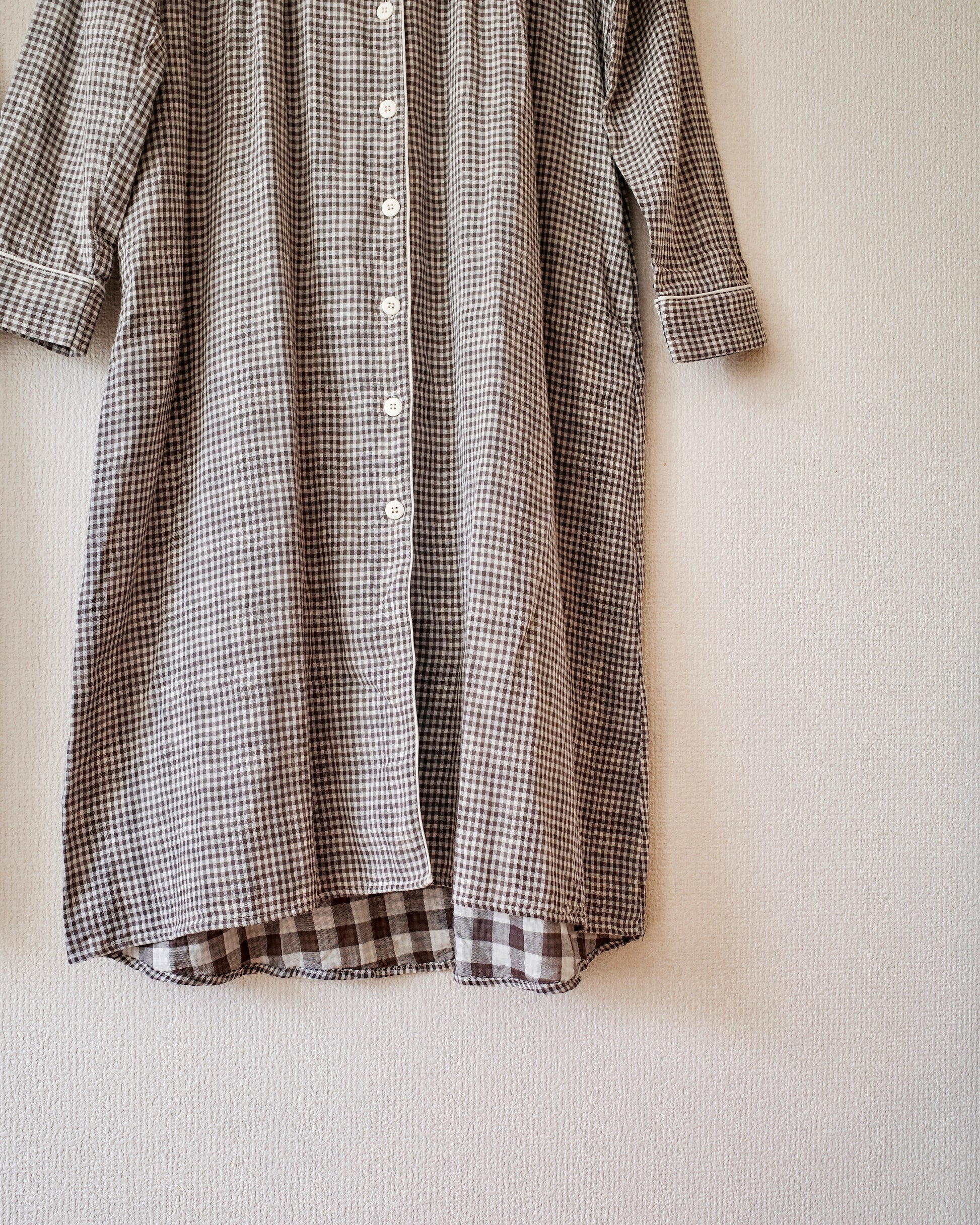 gingham shirt pajama dress〈4月中旬〜4月下旬お届け〉