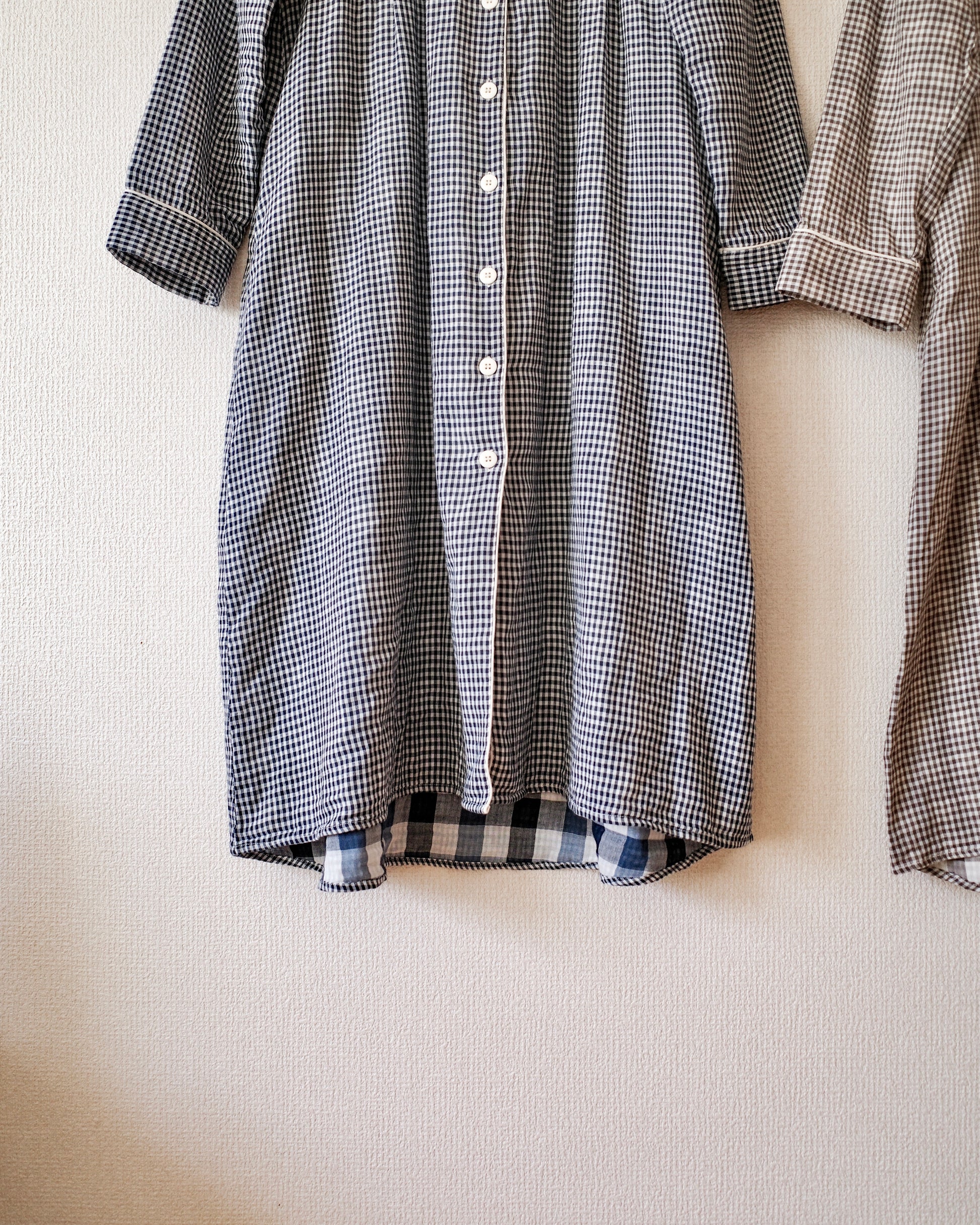 gingham shirt pajama dress〈4月中旬〜4月下旬お届け〉