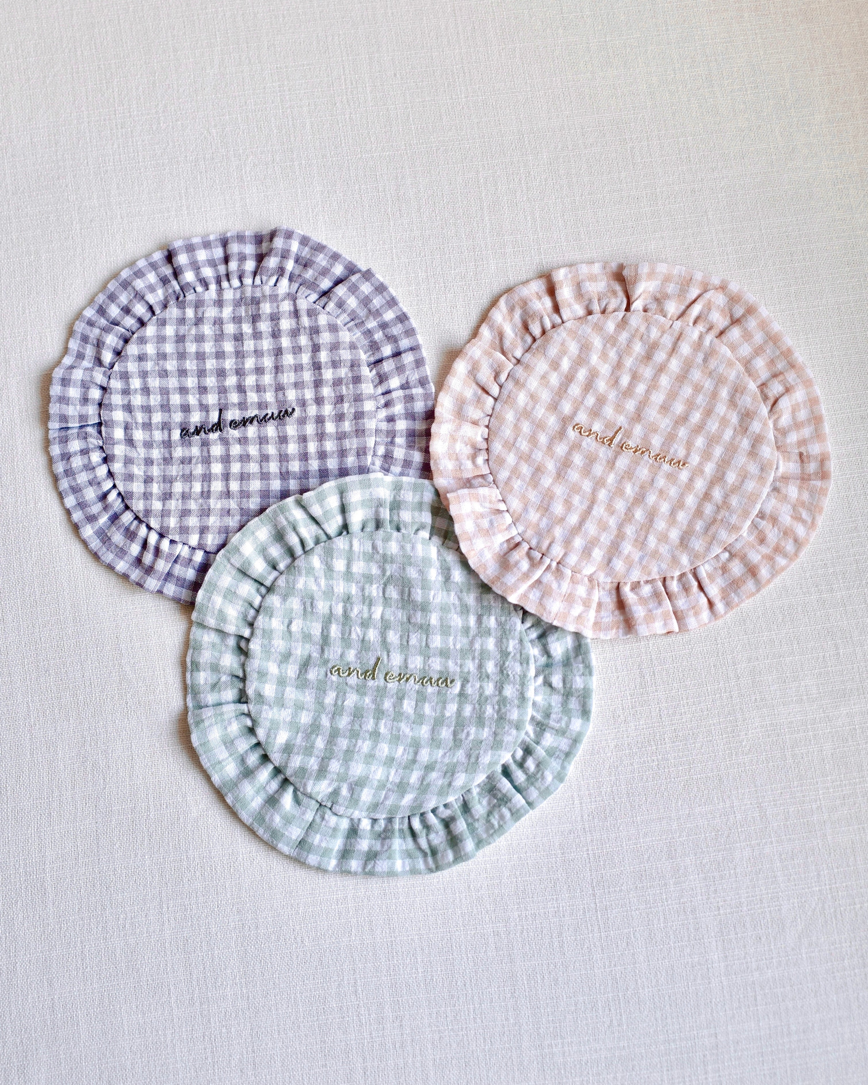 checked fabric coaster〈10月上旬〜10月中旬お届け〉