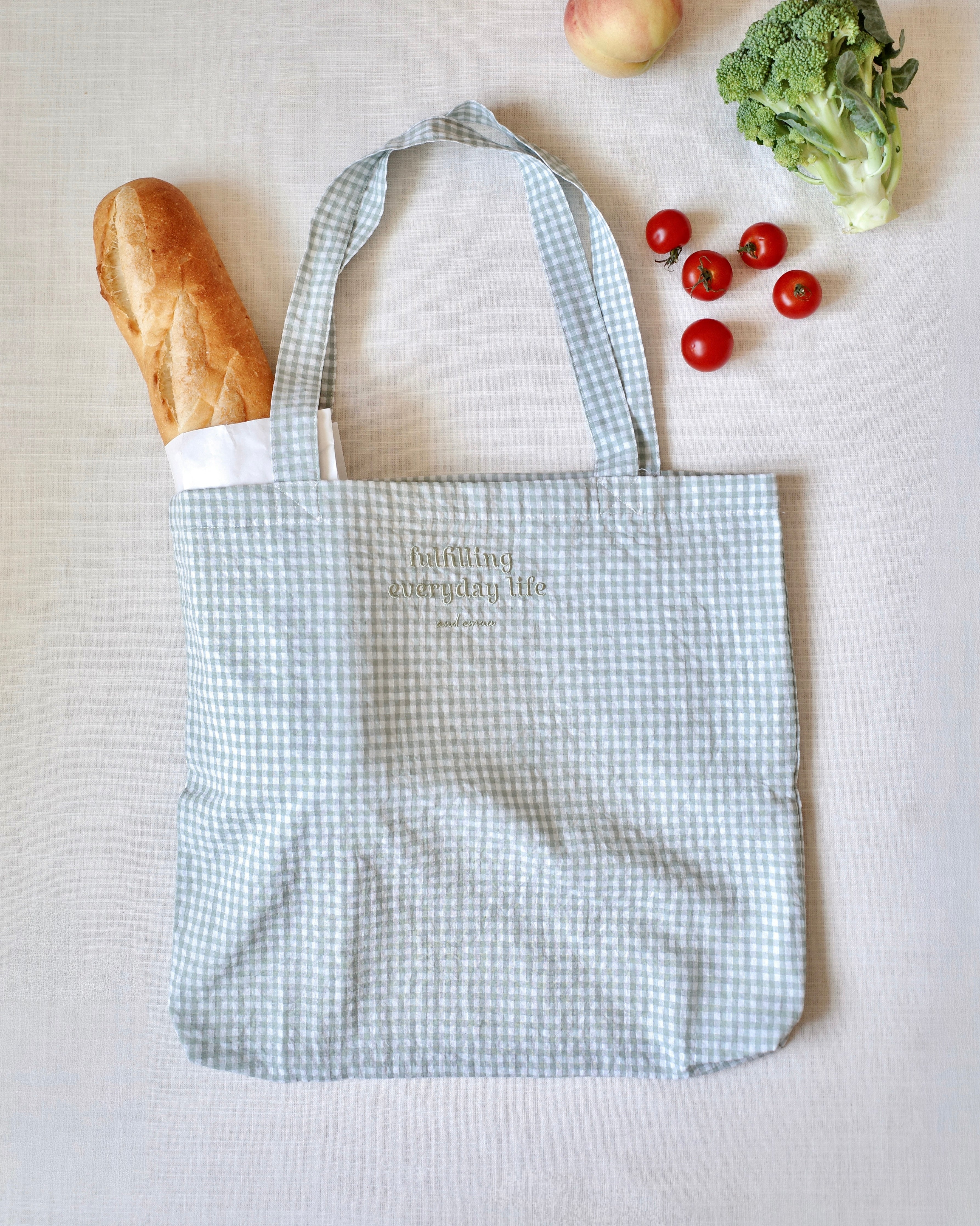 【SET販売】checked fabric eco bag & checked fabric pouch & checked fabric coaster