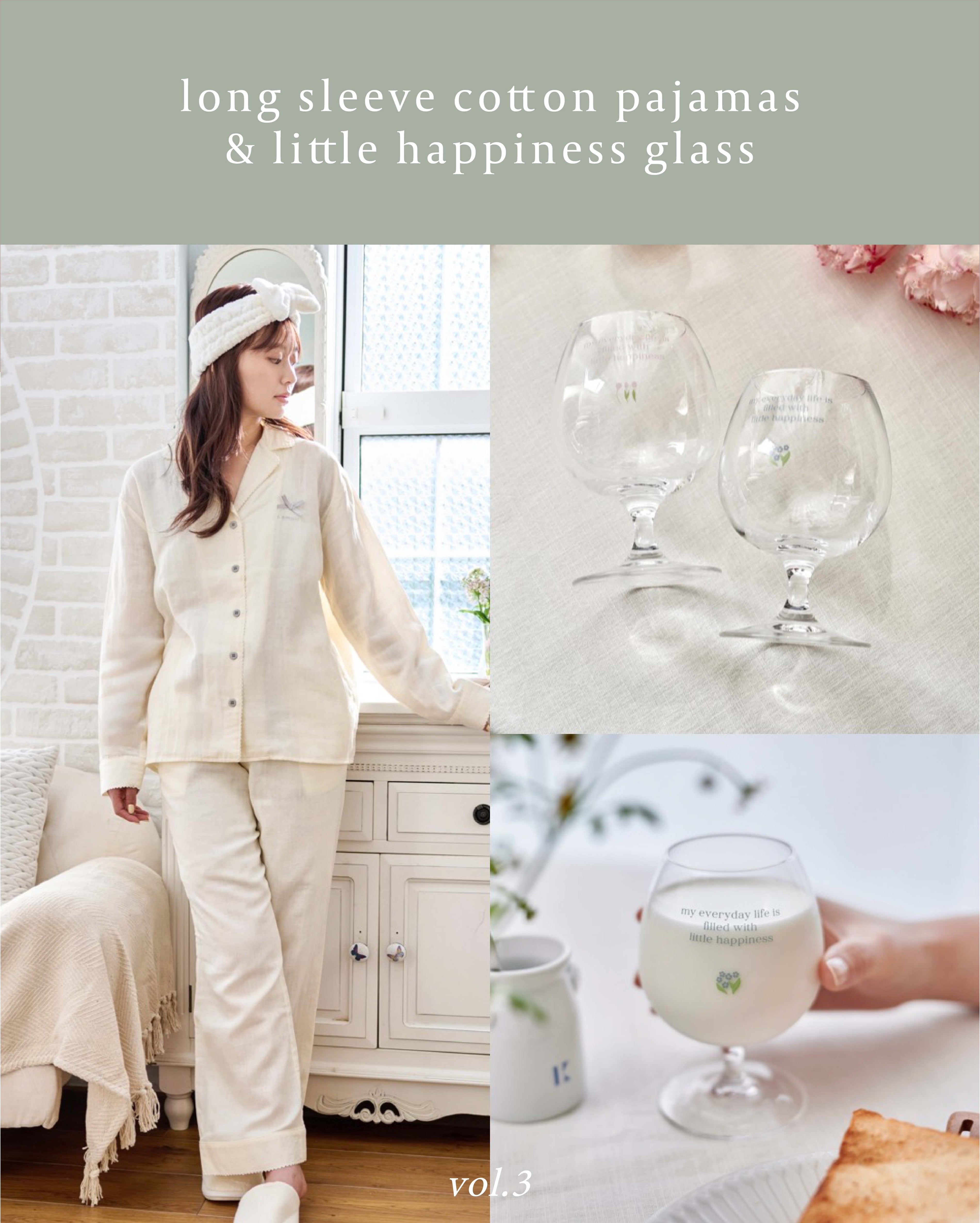 【SET販売】long sleeve cotton pajamas & little happiness glass
